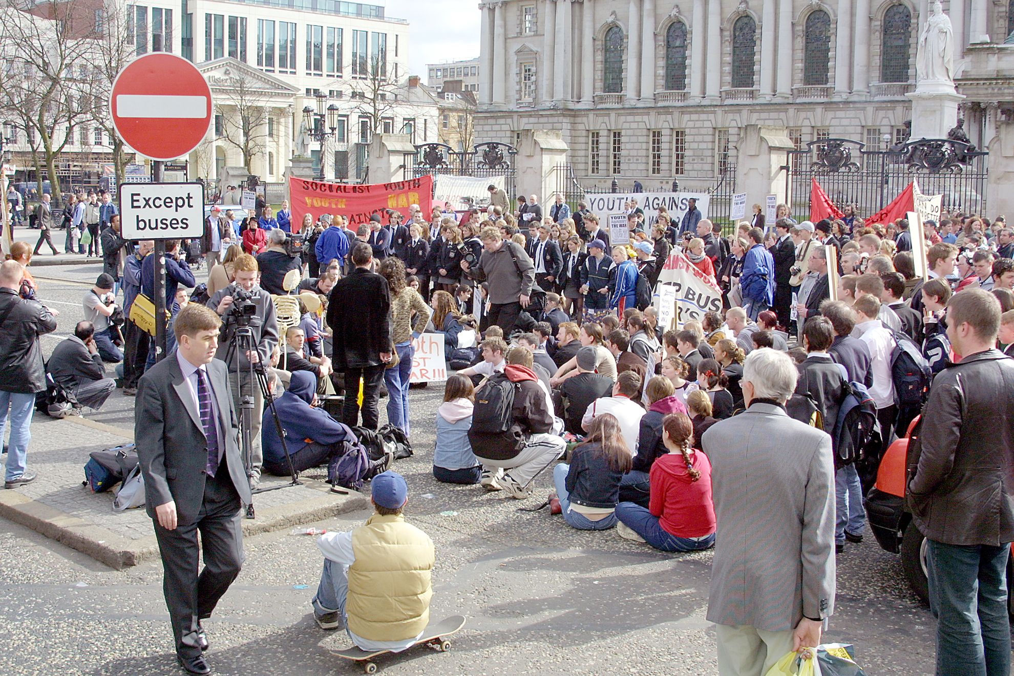 PEOPLE POWER: Students in Belfast protest against the war in Iraq in March 2003