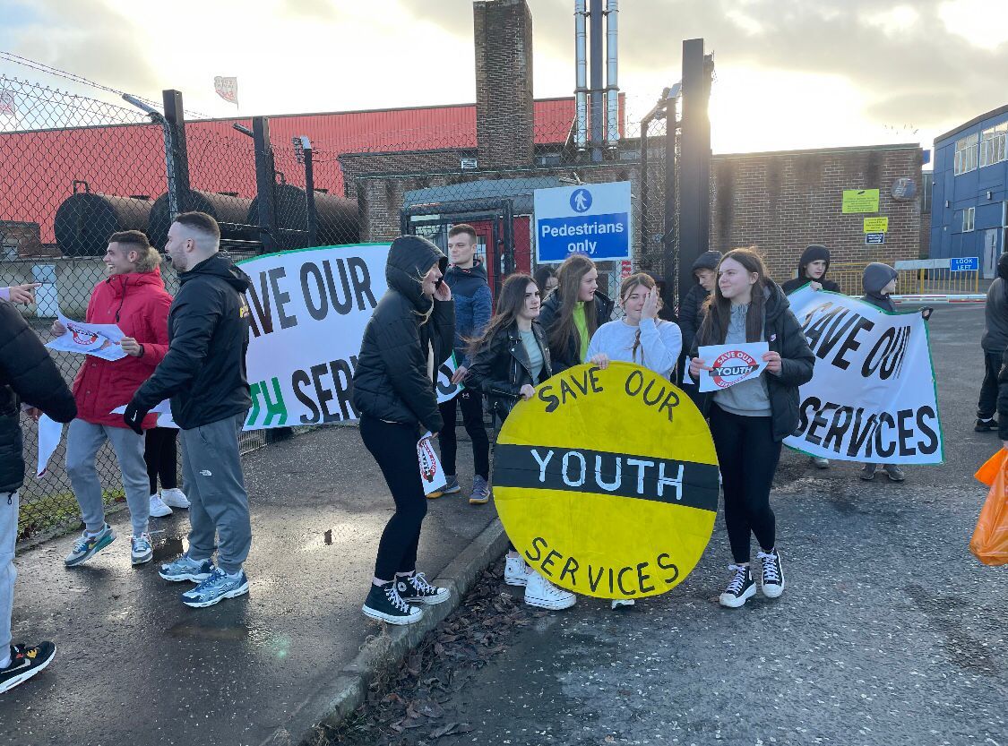 THREAT: Young people have been protesting cuts to their youth services for the past few months