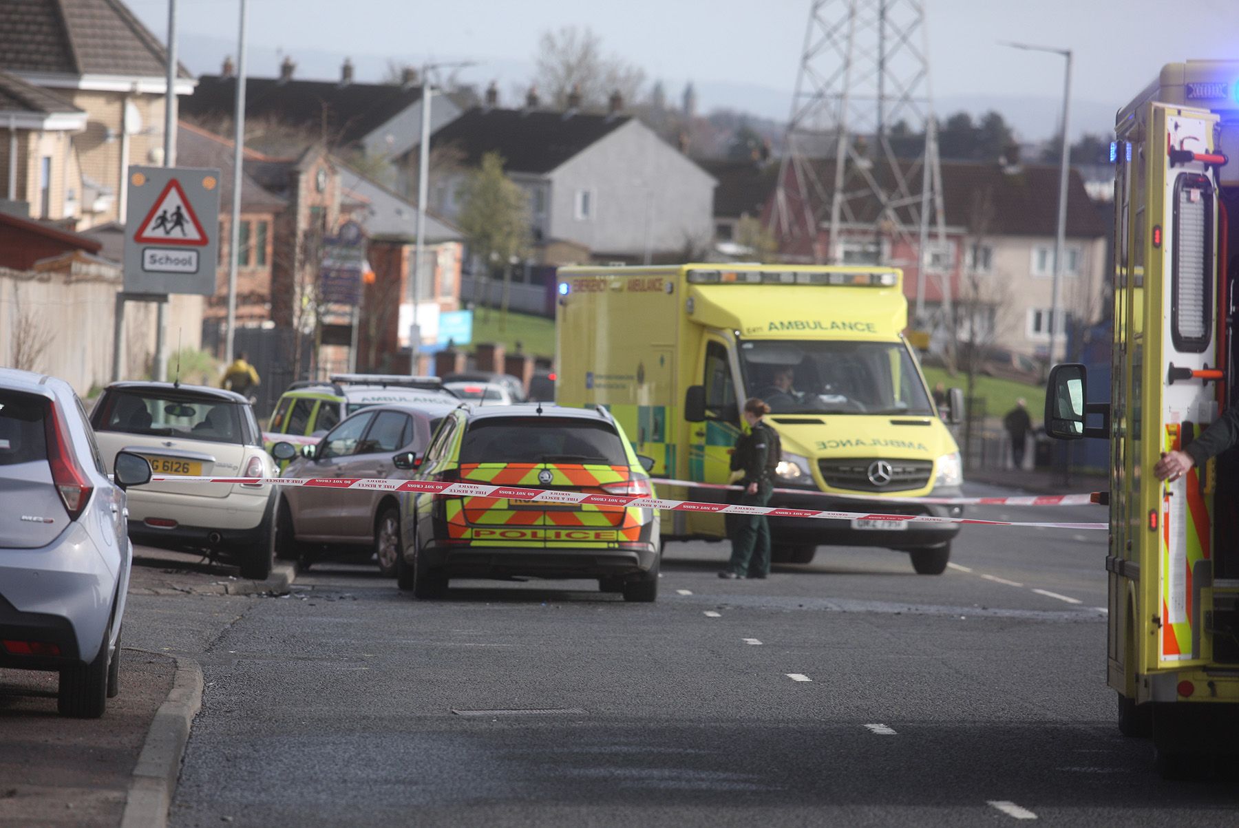 CRASH: Emergency services attended the scene of a road traffic collision on the Springfield Road