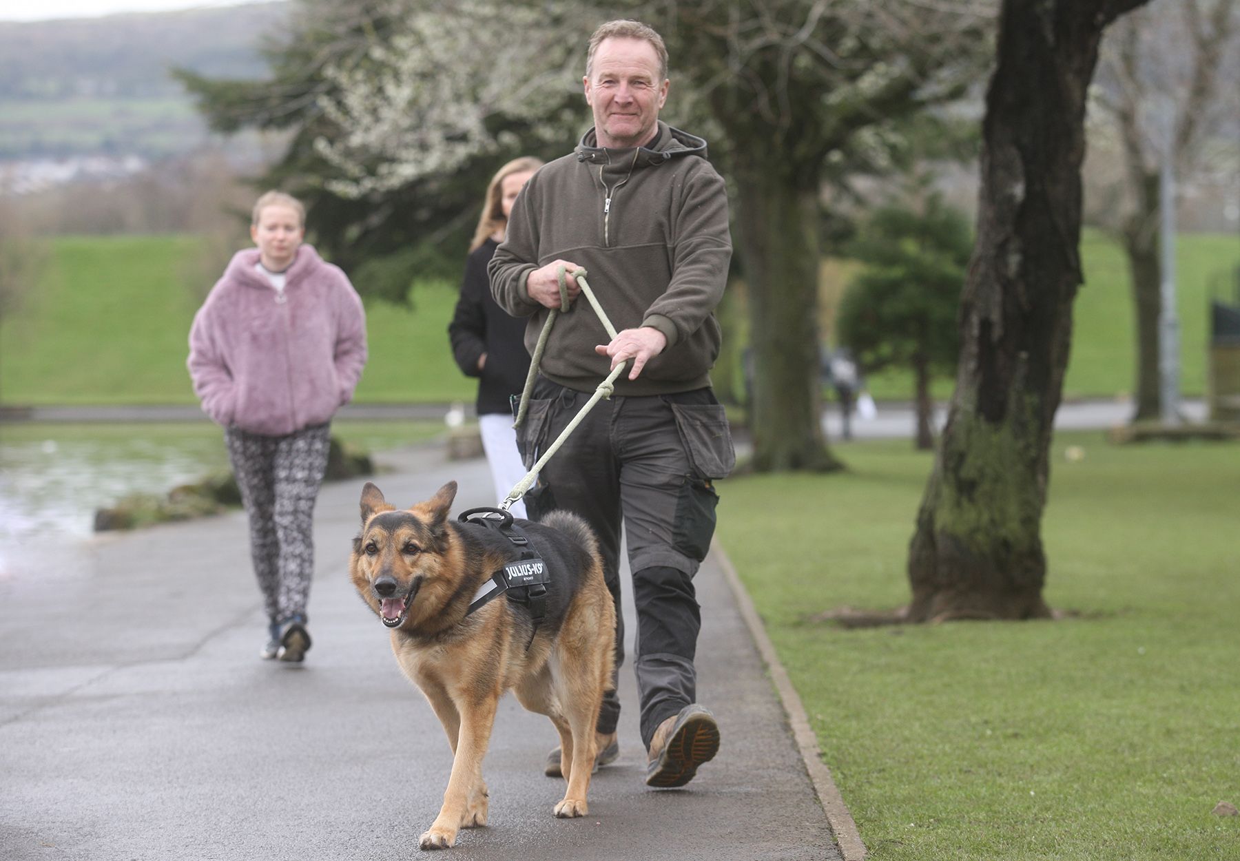 MAN\'S BEST FRIEND: Sinn Féin Councillor JJ Magee with Seger in the Waterworks
