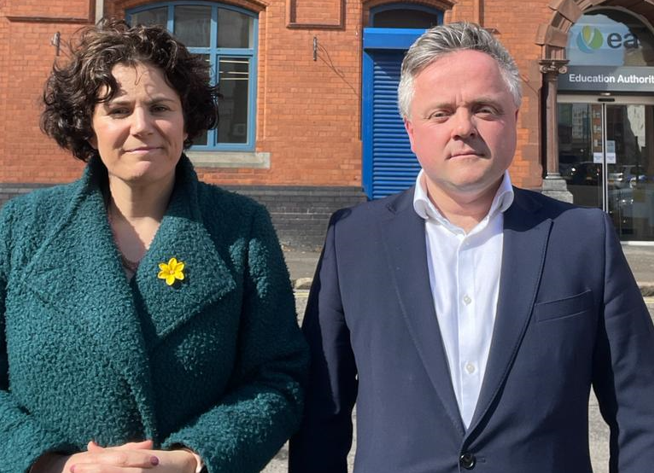 MEETING: SDLP South Belfast MLA Claire Hanna and Councillor Carl Whyte