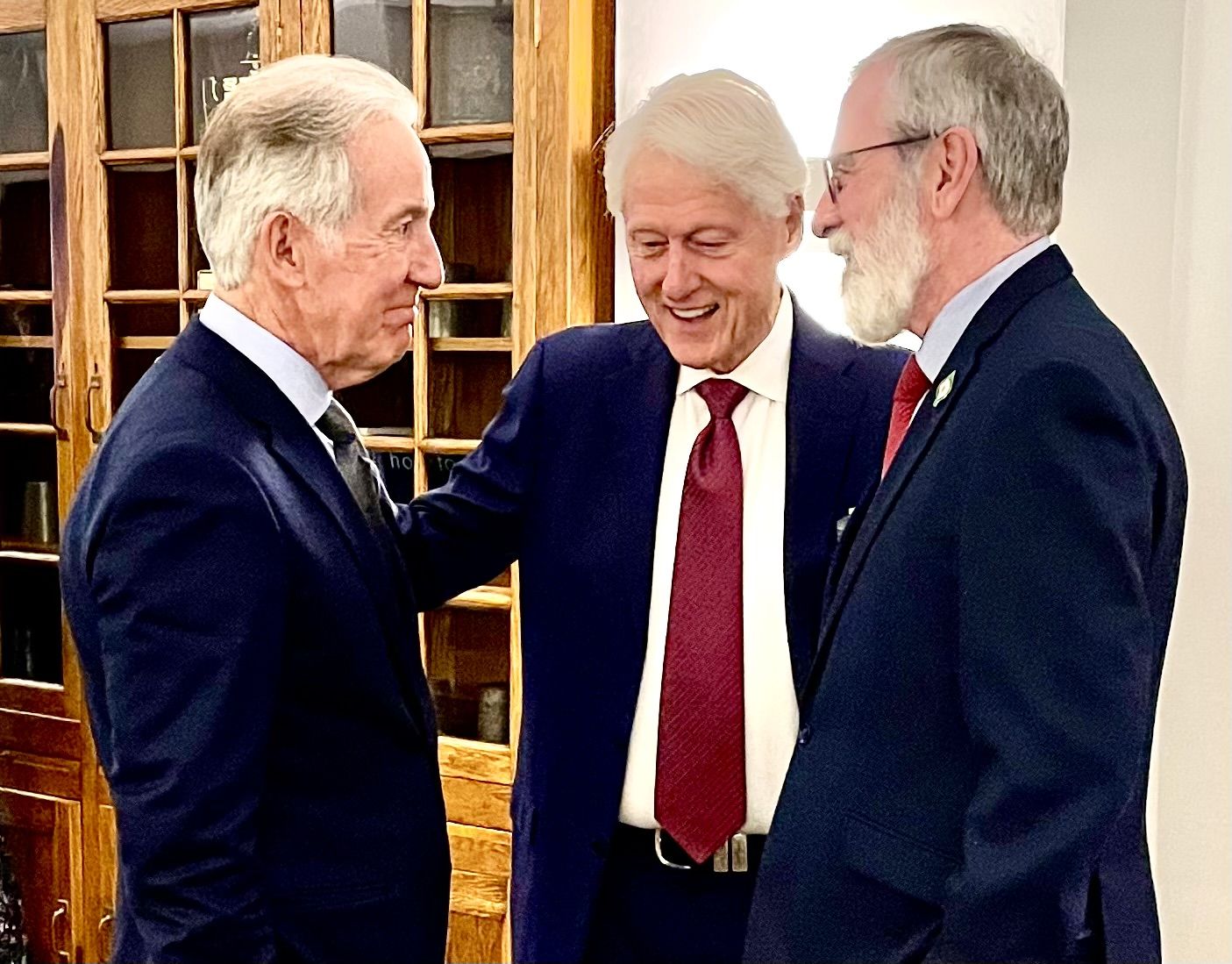 PART OF THE UNION: Richard Neal, Bill Clinton and Gerry Adams in New York