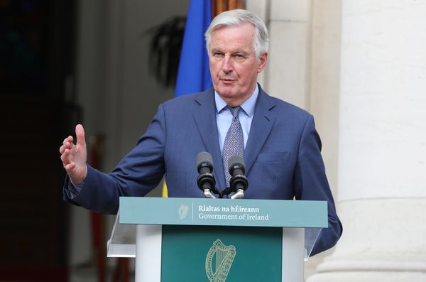 HEAD AND SHOULDERS ABOVE BRITISH ADVERSARIES: Michel Barnier in Dublin in 2020