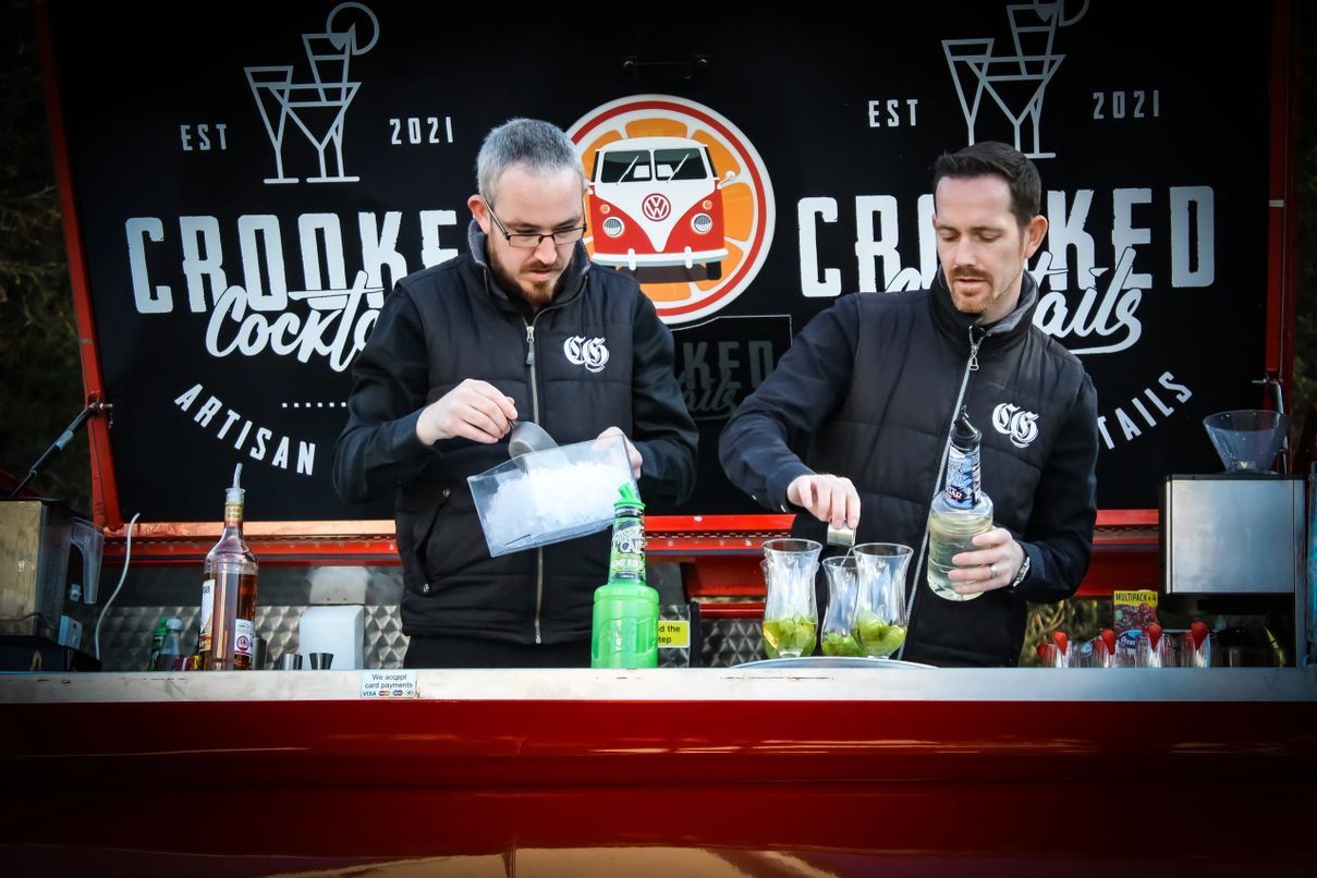 COCKTAIL TRUCK: Damien and Laurence Burns serving up some delicious drinks 