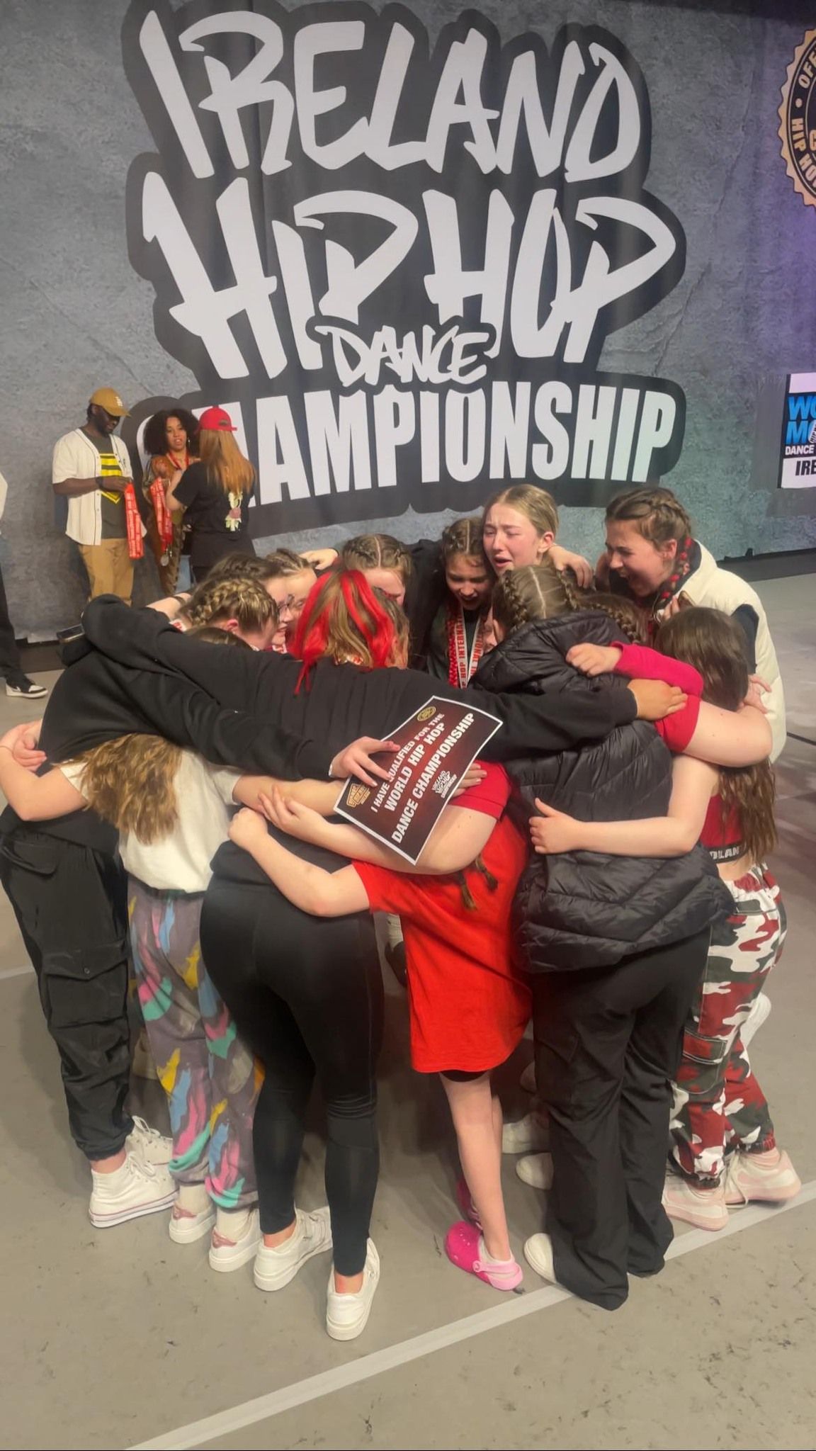EMOTION: Kollizion Crew hip hop dancers celebrate qualifying for the World Championships