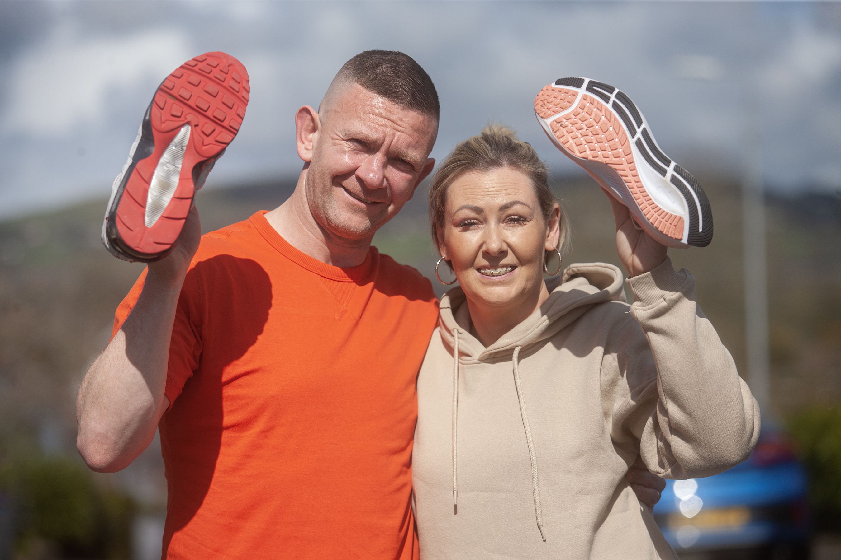 RUNNING SHOES ON: Johnsey and Carol McCrea will be running 50km to raise money for Pretty n Pink