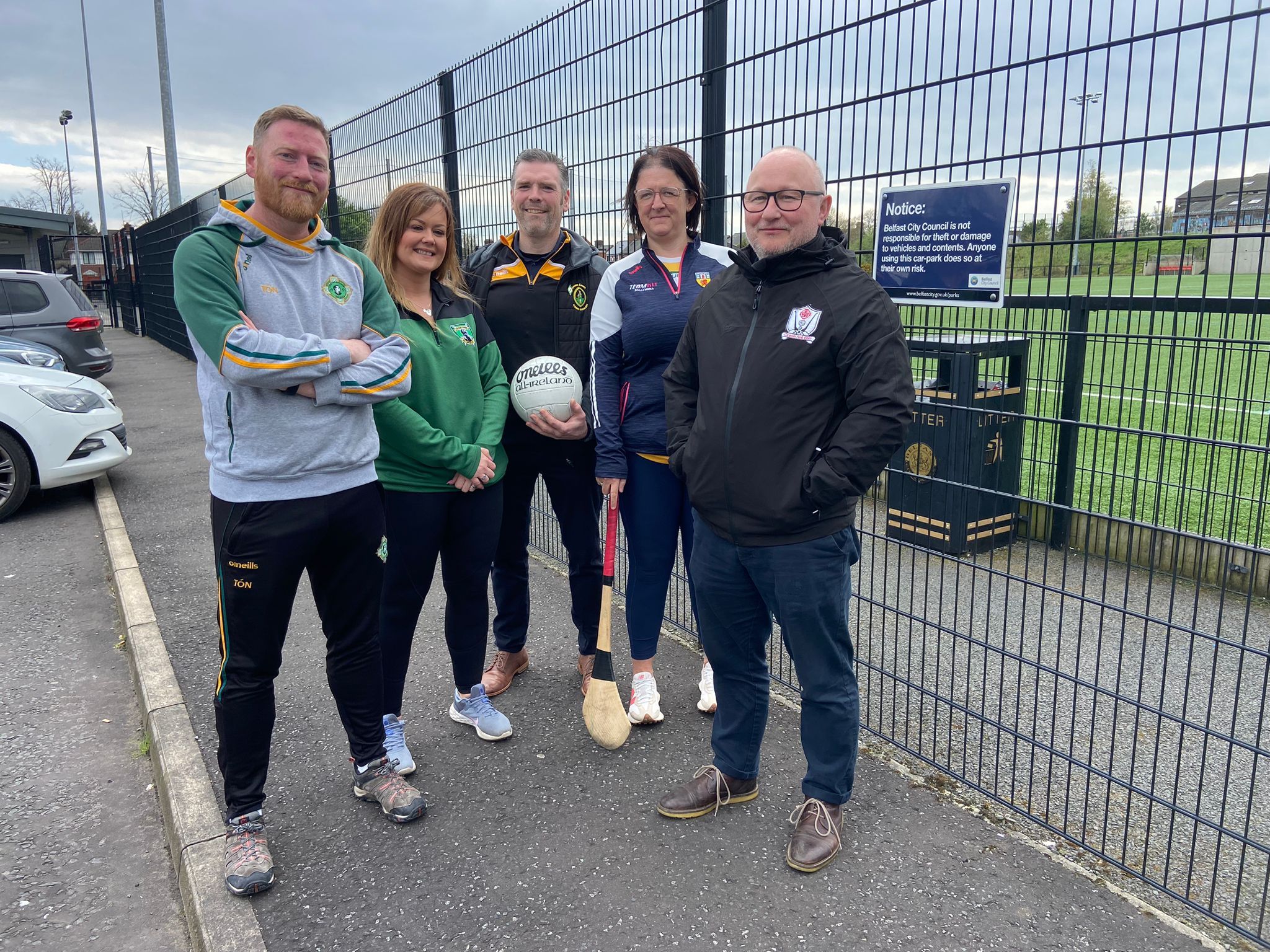 GAA COMMUNITY: Tomás Ó Néill (Pearses GAC), Arleen Ramsay (Wolfe Tones GAC), Séamus Mac Domhnaill (Naomh Éanna), Sinead Murphy and Conor Barnes from Ardoyne Kickhams GAC