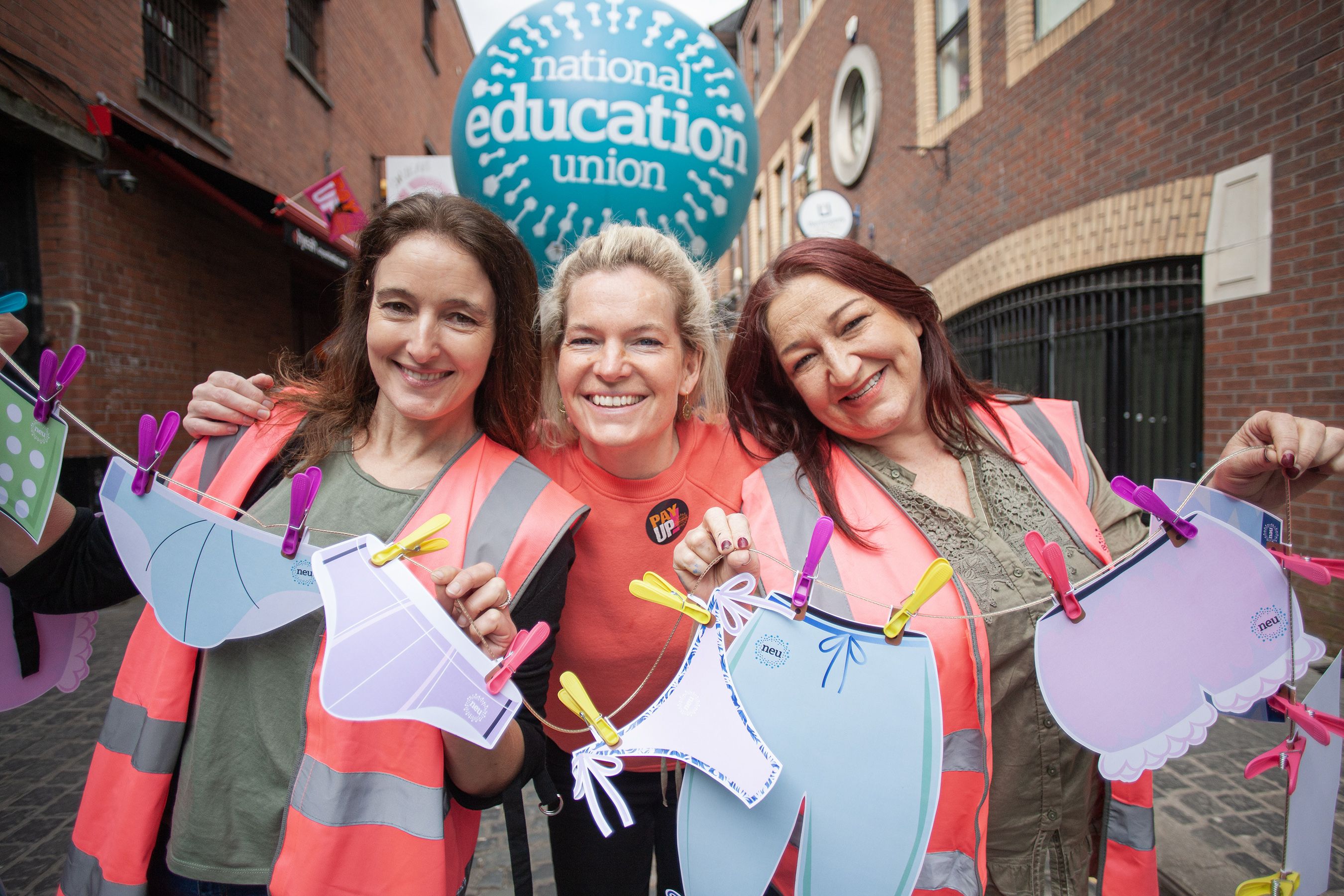 LAUNDRY PROTEST: Rhian Phelan, Charlotte Carson and Denise Moore at the Oh Yeah Centre