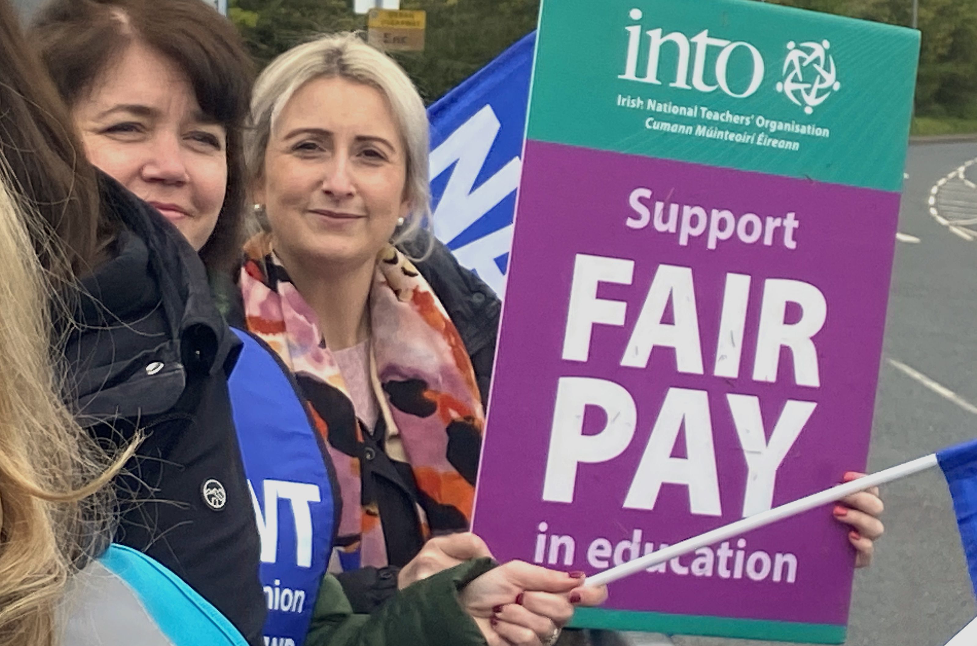 NO MORE: Teachers were striking yesterday over pay and education cuts to schools