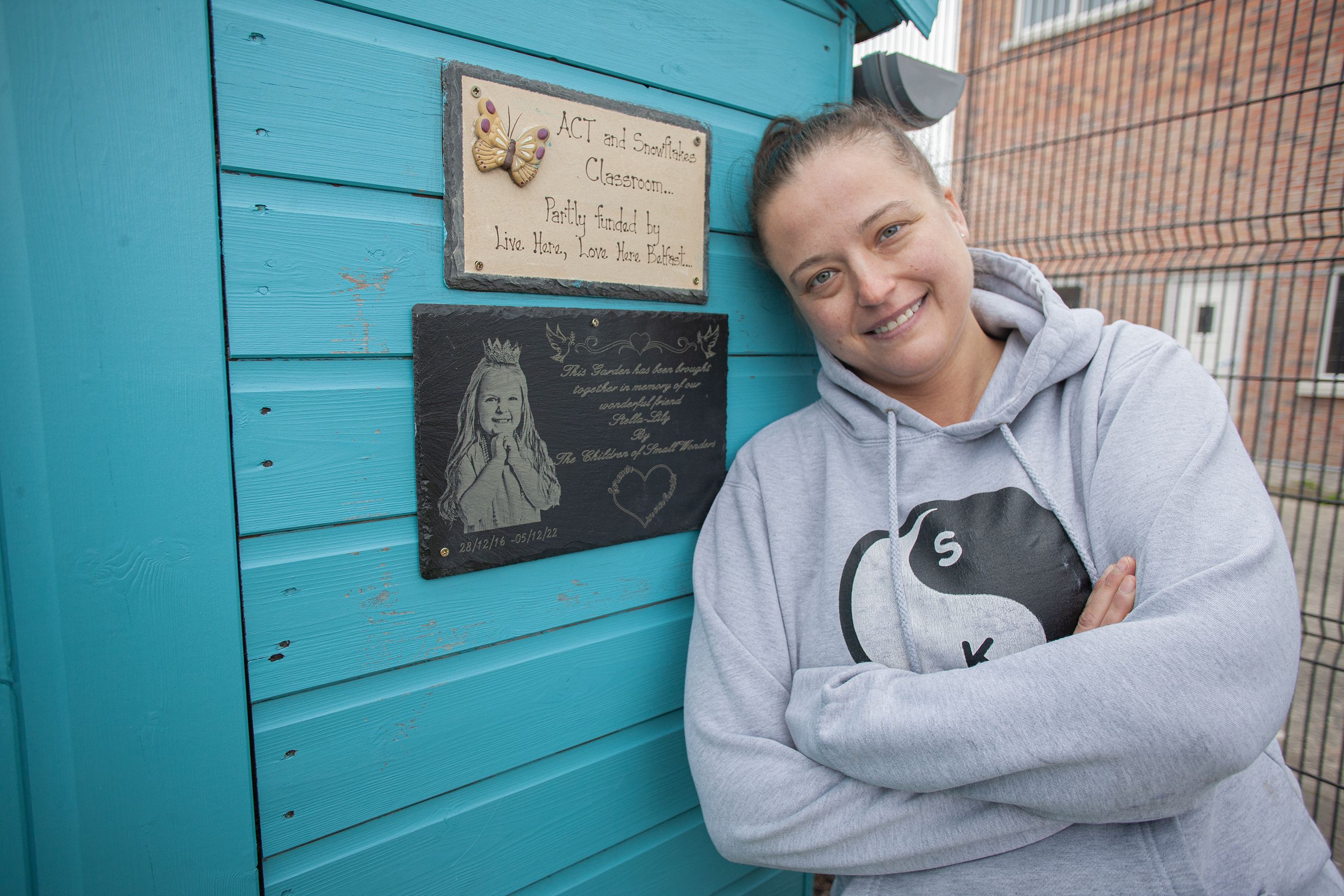 NEVER FORGOTTEN: Stella-Lily\'s mother Colette McCorkindale beside the plaque in memory of her daughter