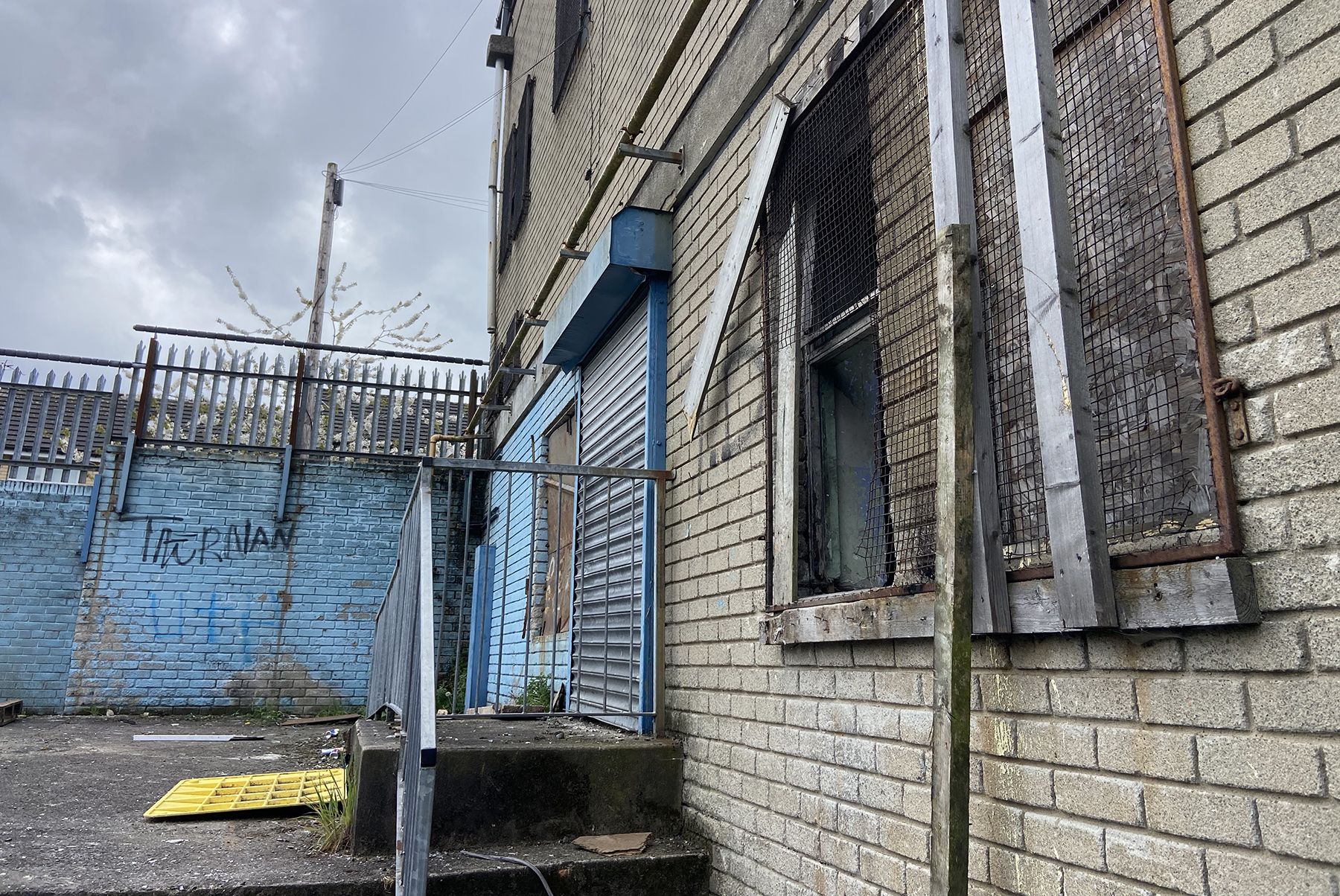 ANTI-SOCIAL BEHAVIOUR: The former site of Bunscoil Bheann Mhadagain in Wyndham Drive