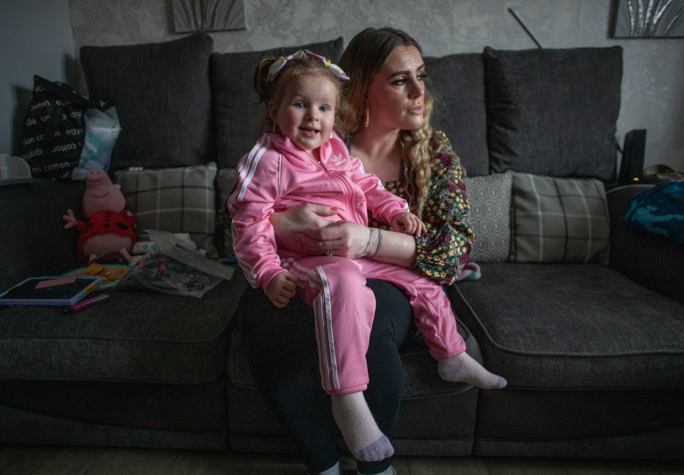 DAMP: Joanne Liddy and her daughter Tianna Rose have had bad health which Joanne claims is a result of damp in her apartment