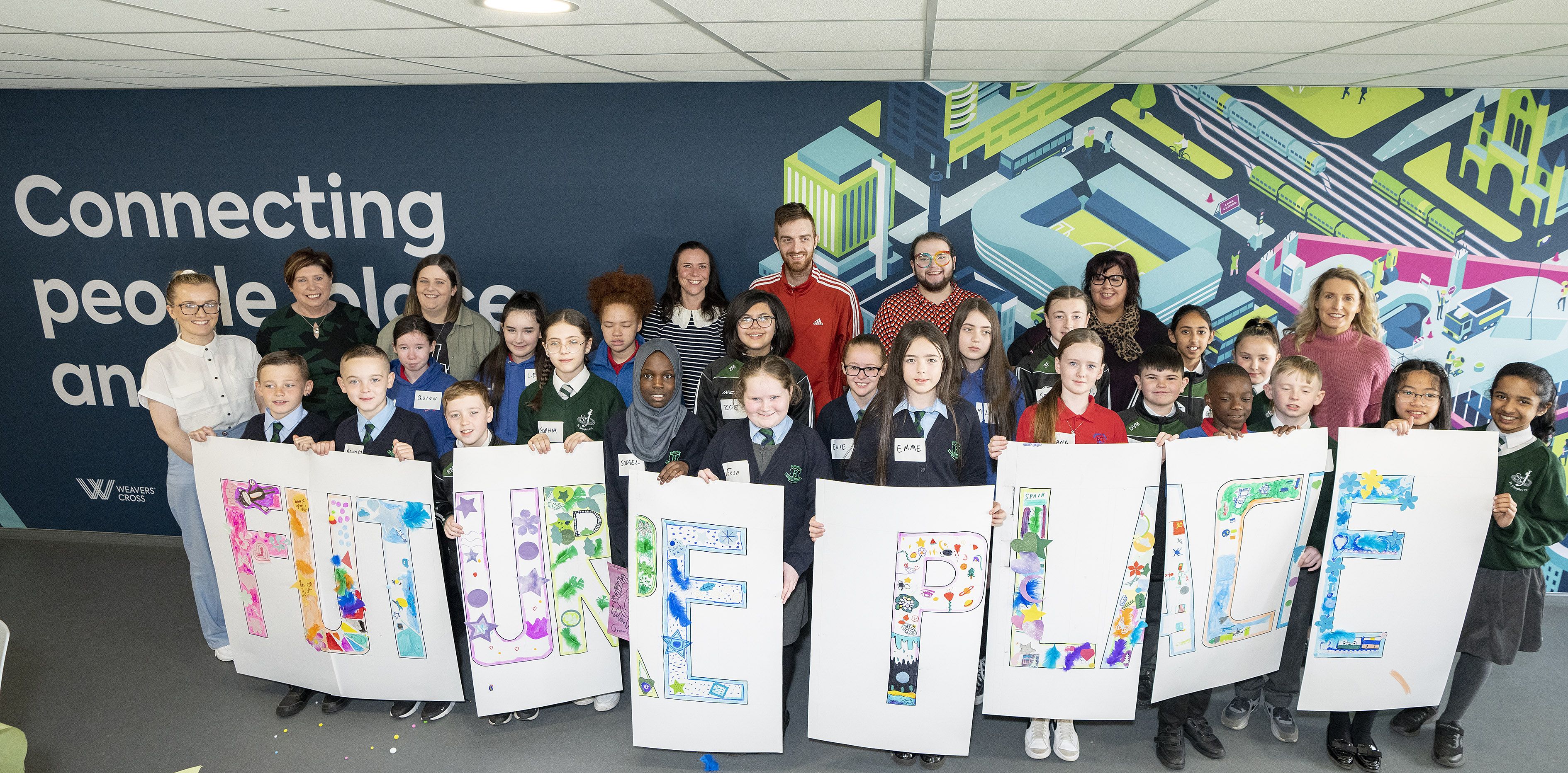 ART WORKSHOP: Pupils from the schools at the Translink’s Weavers Cross development site 