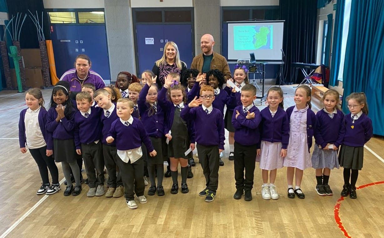 Sunny spells as weatherman Barra visits St Clare s Primary School