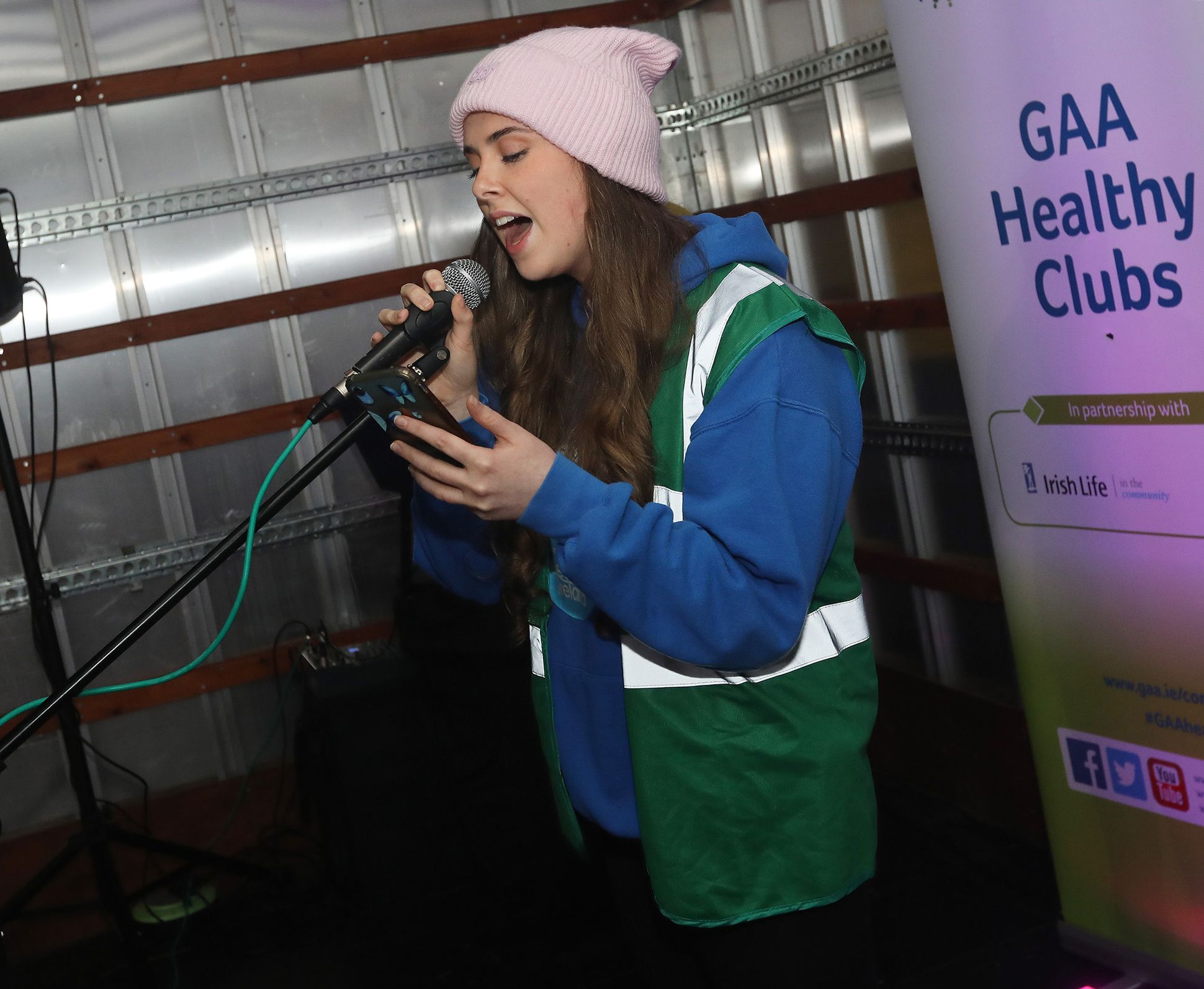 HOPE: Méabh McNeill of Lámh Dhearg sang for those participating in the walk