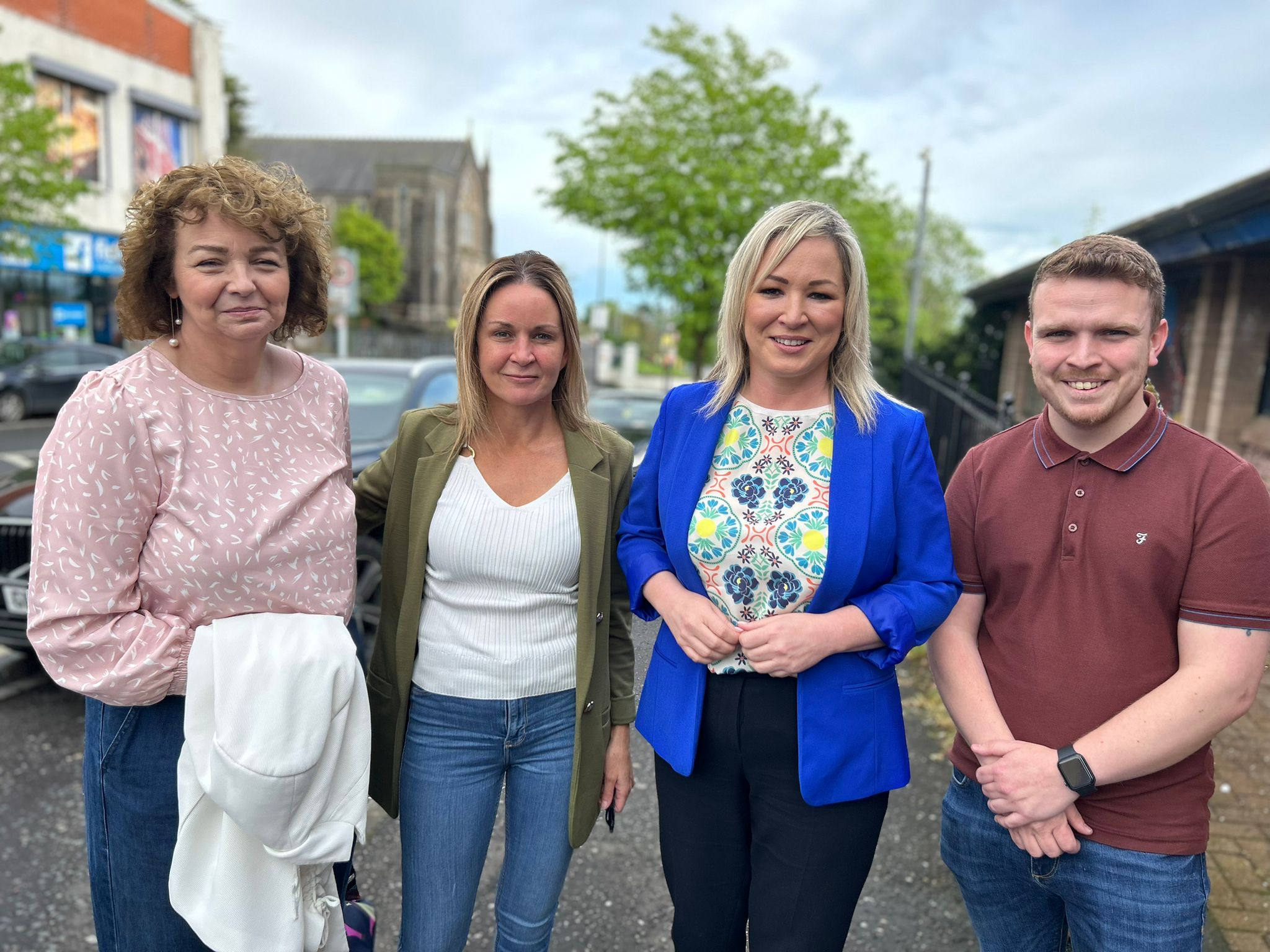 NORTH BELFAST VISIT: Carál Ní Chuilín MLA, Councillor Nichola Bradley, Michelle O\'Neill MLA and Councillor Ryan Murphy