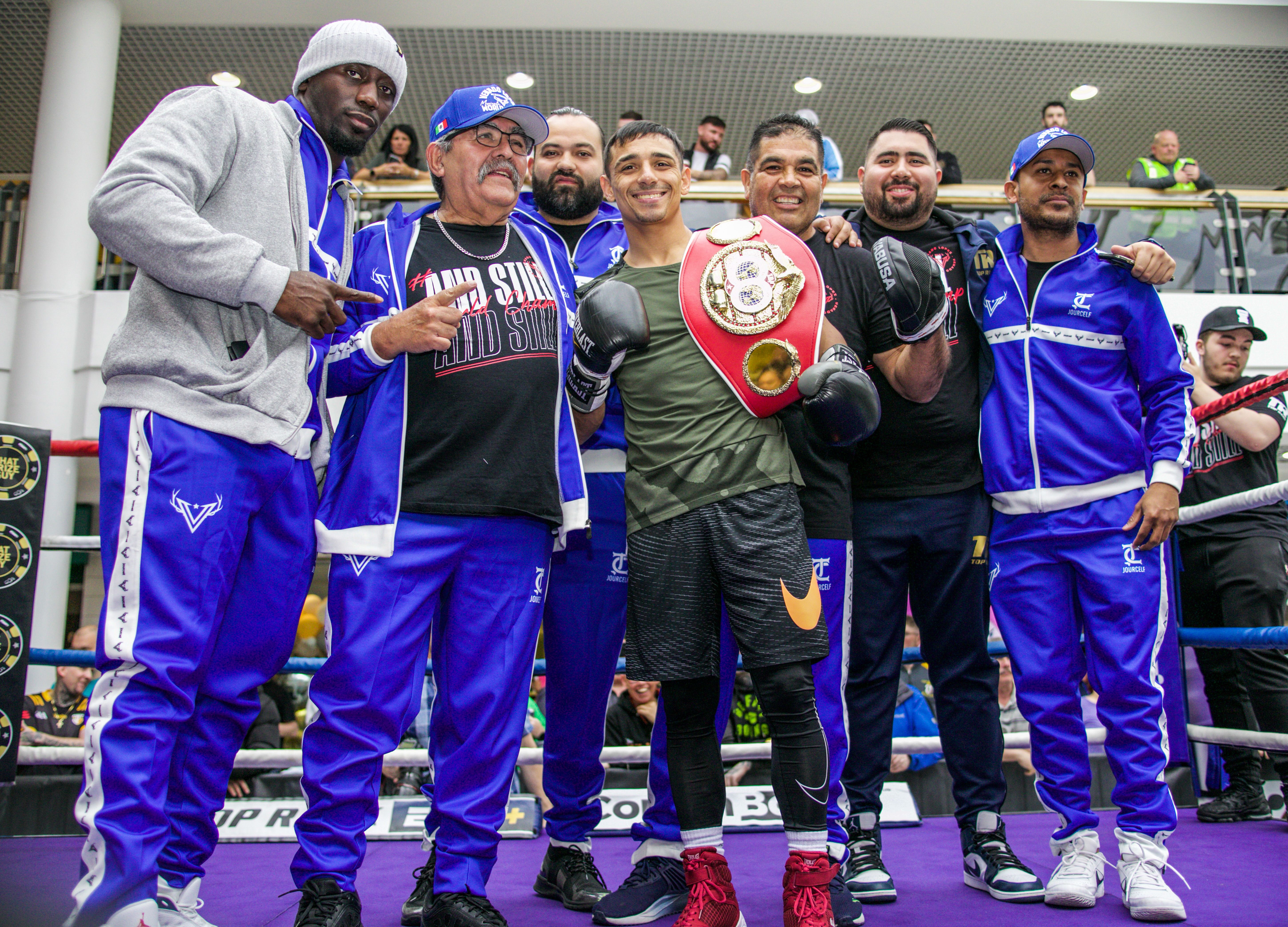 IBF featherweight champion Luis Alberto Lopez at the Kennedy Centre during Wednesday\'s public workout 