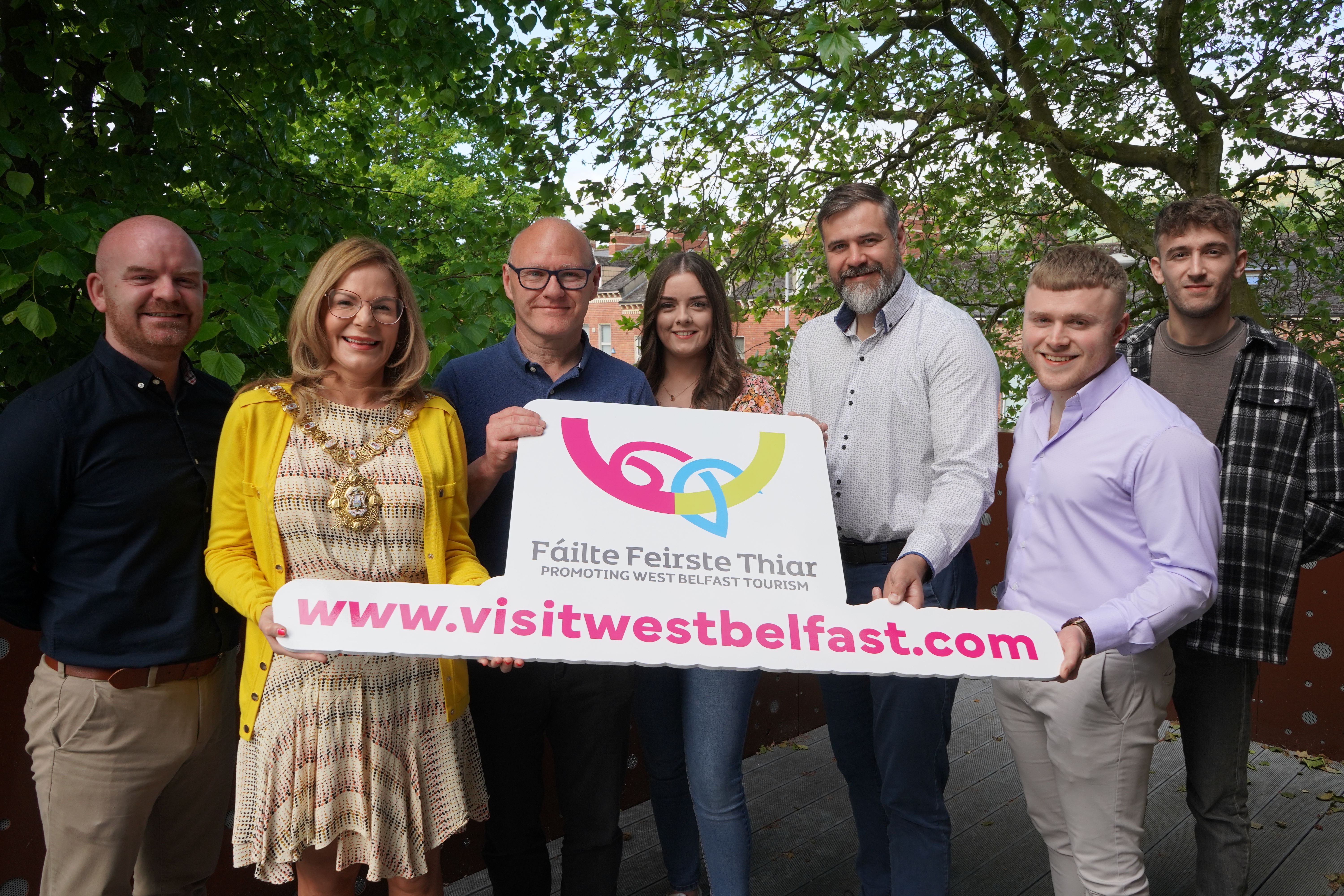 INTO THE WEST: Lord Mayor Tina Black launches new tourism website with Paul Maskey MP and staff from Fáilte Feirste Thiar