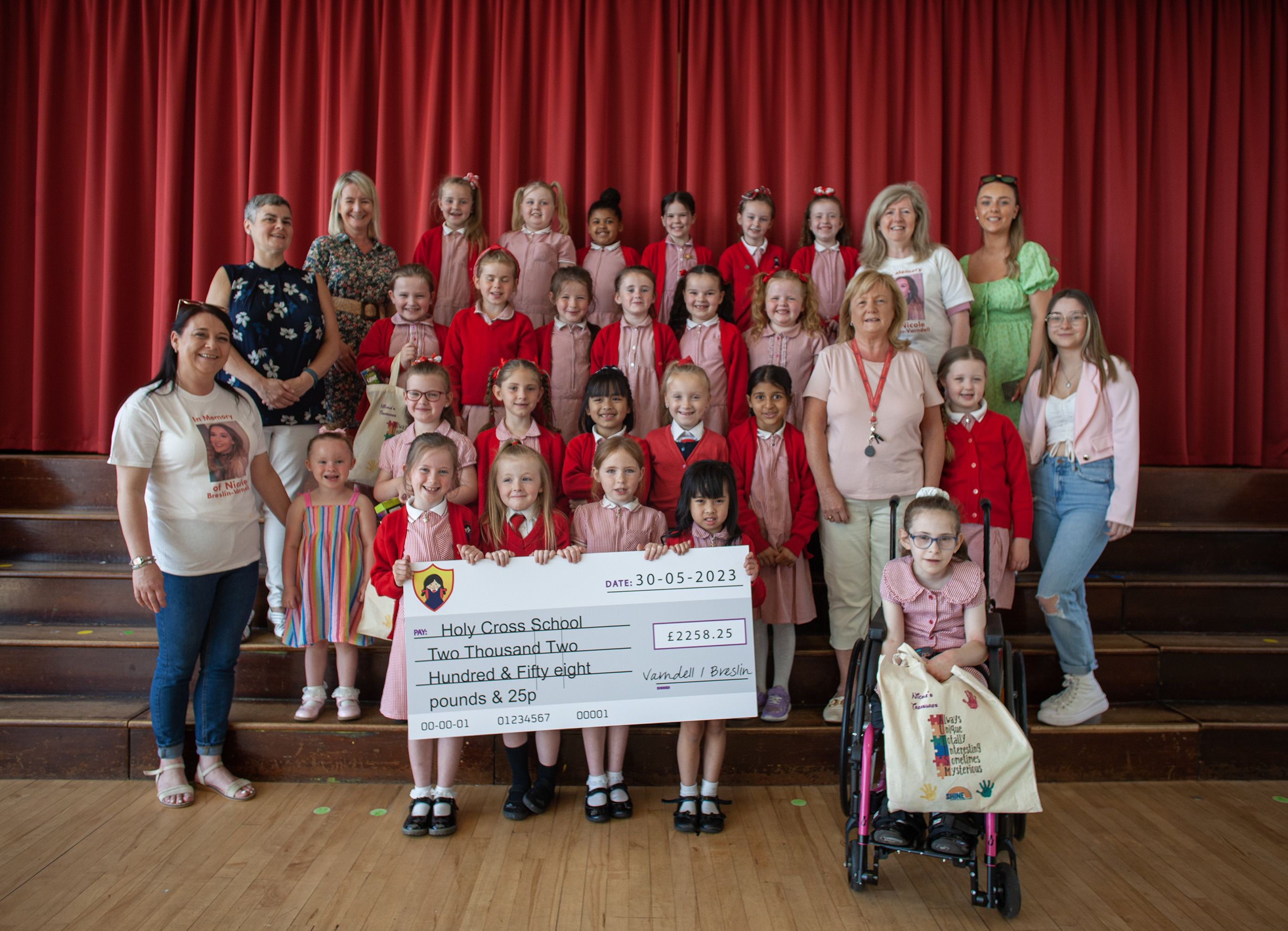 DONATION: This year\'s memory walk for Nicole raised £2,258.25 for Holy Cross Girls Primary School in Ardoyne