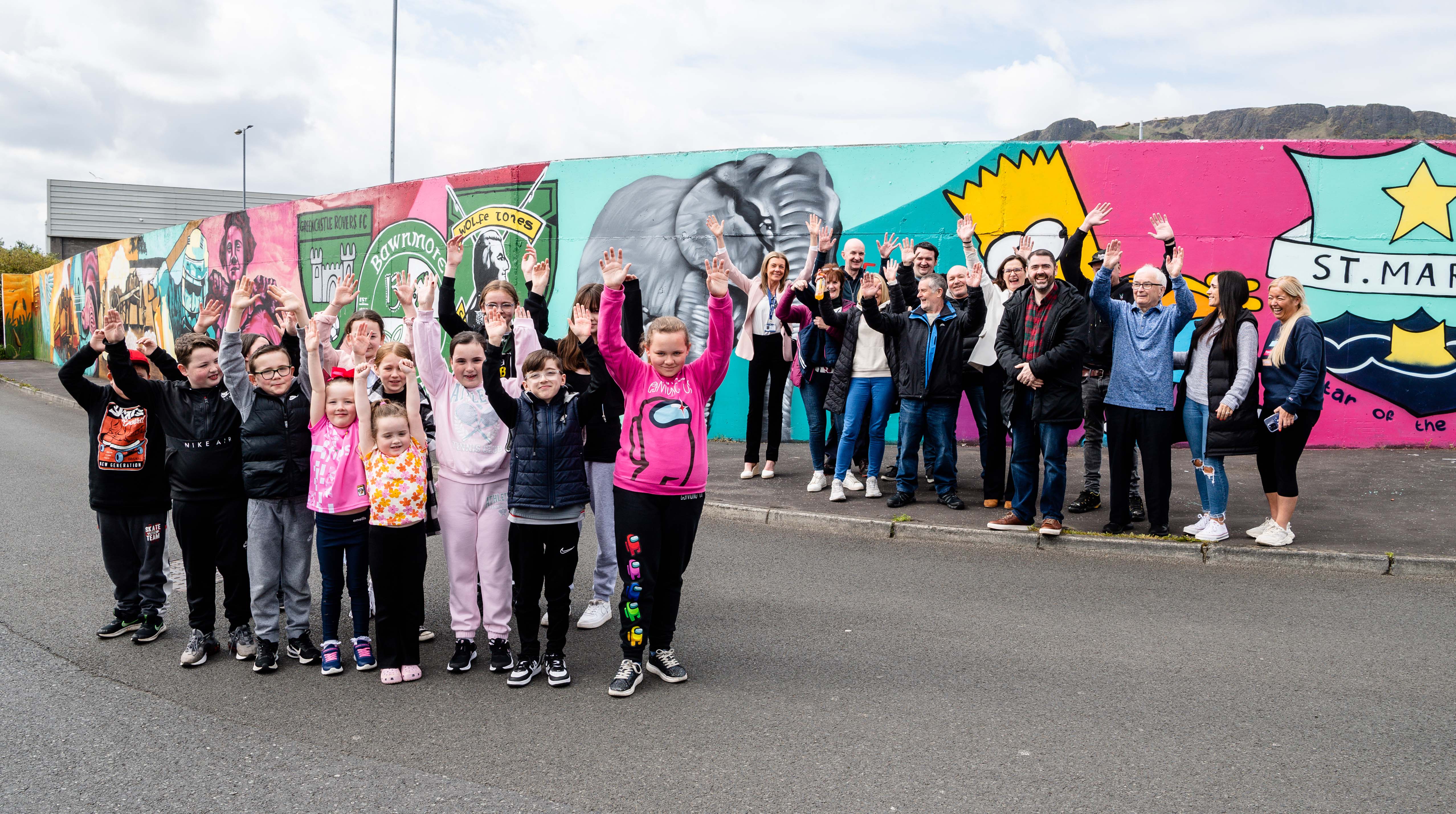 COMMUNITY DELIGHT: The official unveiling of Bawnmore Community Group mural 