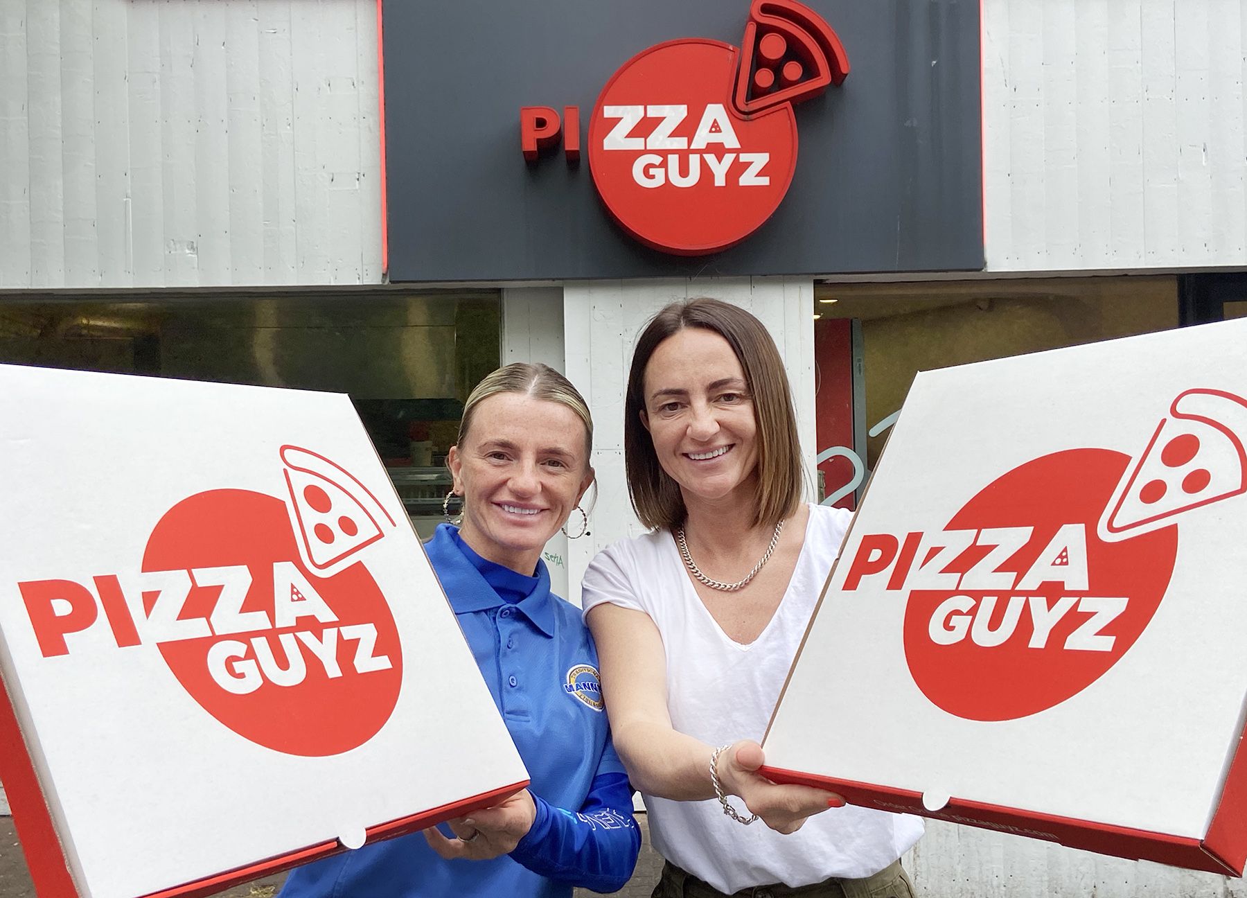 TEAM WORK: Sisters Jane and Laura Adams, owners of Pizza Guyz Antrim Road