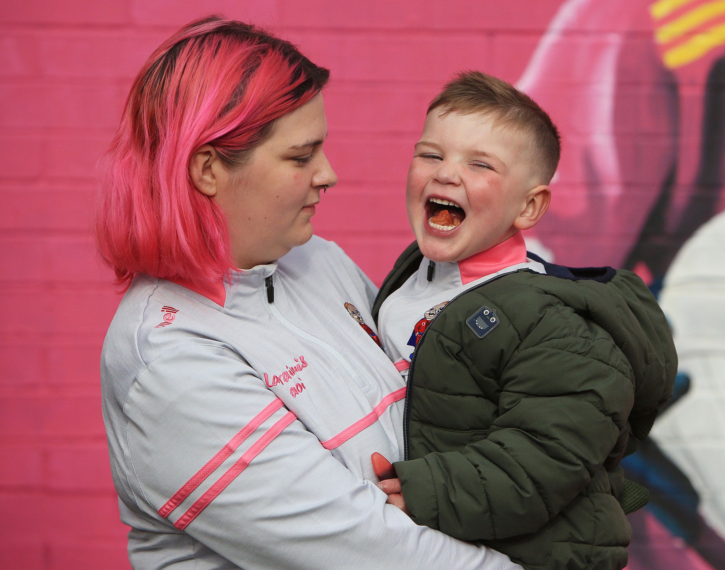 TRIUMPH: Dáithí Mac Gabhann with his mother Seph
