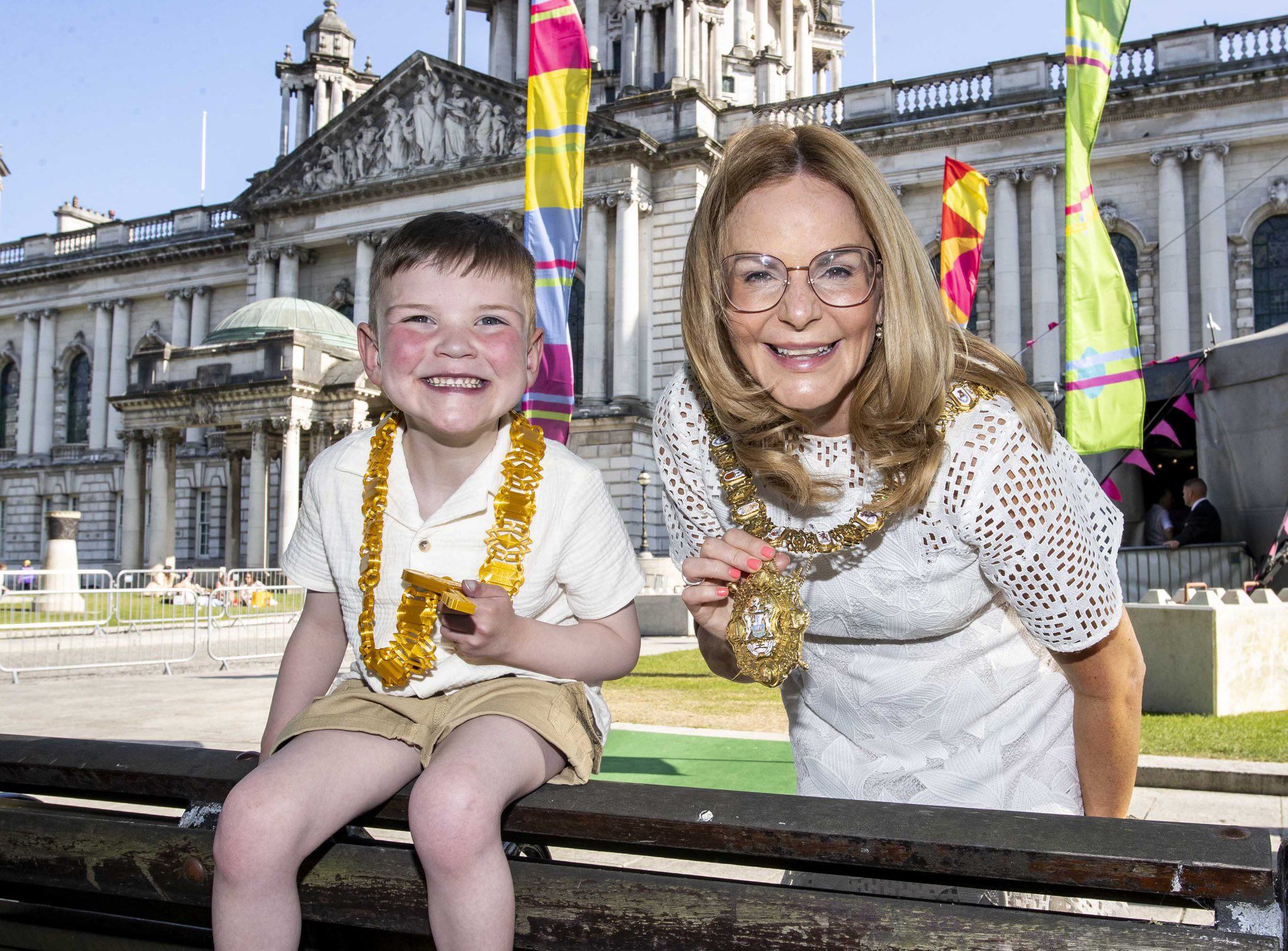 FREEDOM OF THE CITY: Dáithí MacGabhann with Lord Mayor Tina Black at Belfast City Hall