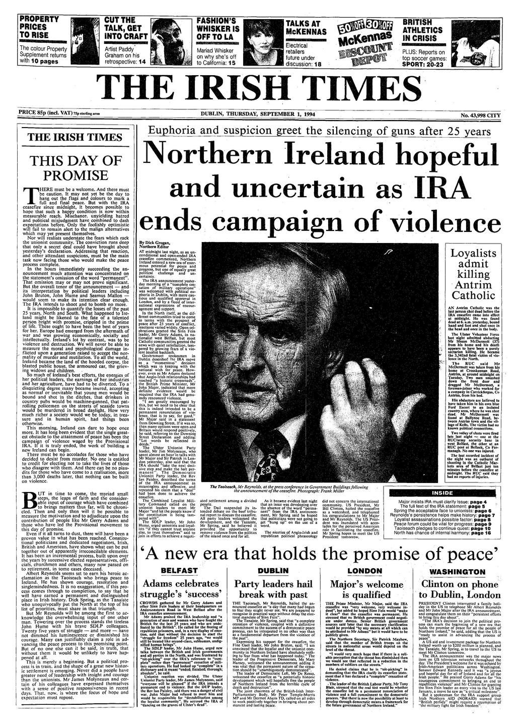 DEJA VU: The new Ireland debate is reminiscent of the mood of change in 1994
