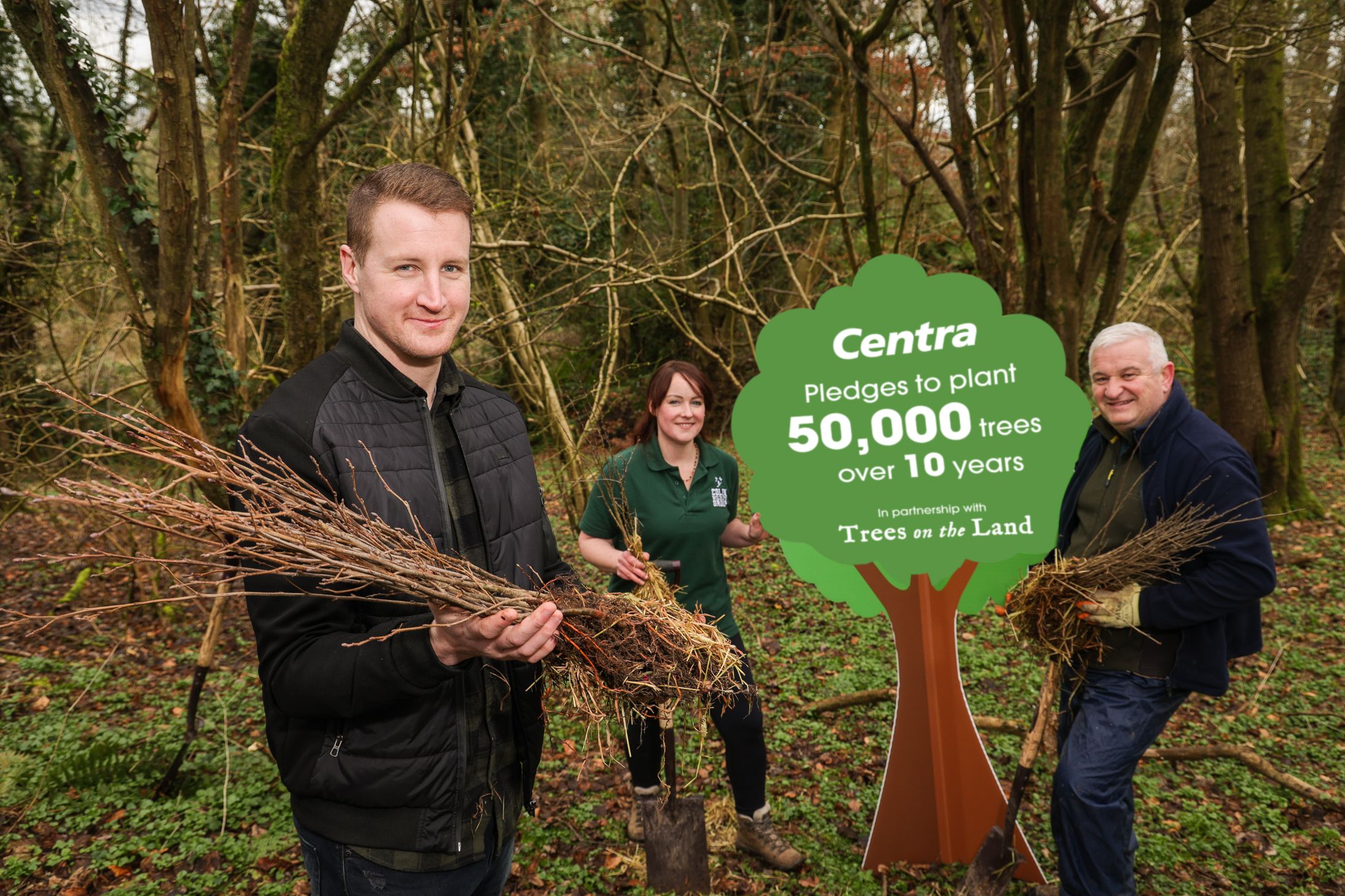 NEW LIFE: Chris McKenna, manager of Centra Stewartstown Road, and volunteer Lynsey Donnelly from the Colin Wildlife Group along with Brendan McAteer from the Colin Neighbourhood Partnership