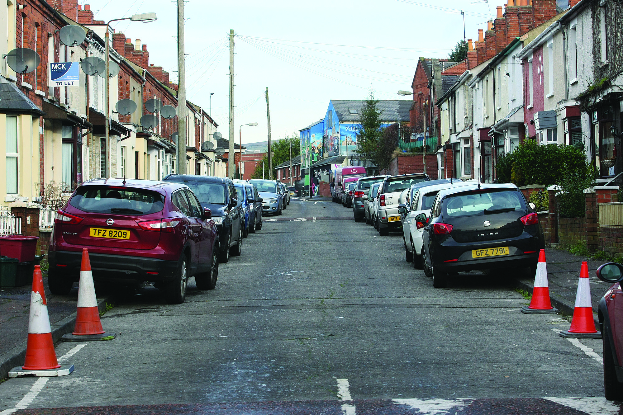 THREATS: Fallswater Street, where the family were threatened