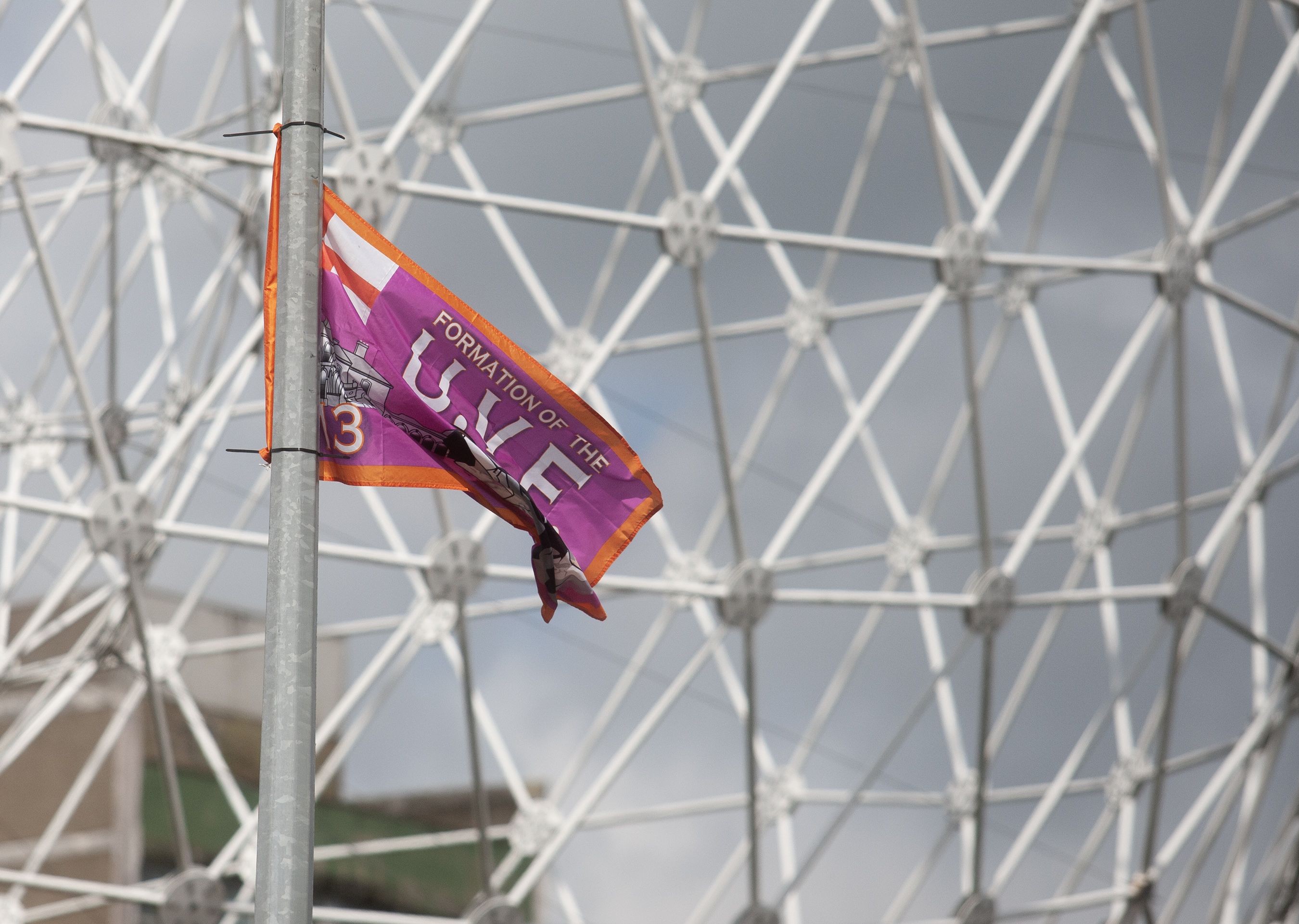 TENSION: A UVF flag at Broadway roundabout