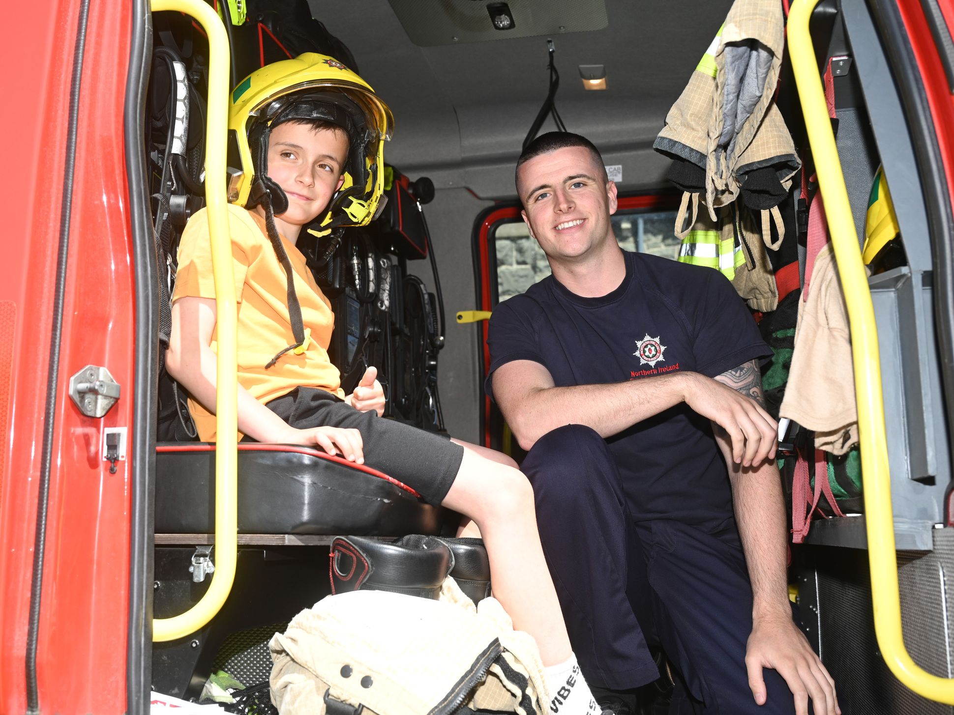 Alfie O'Hare and James Fox from NIFRS