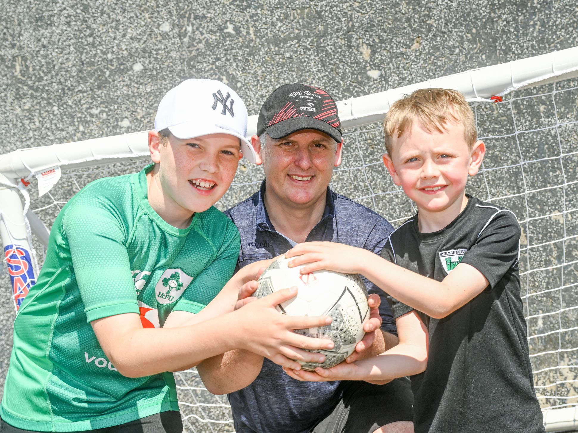St Mary's on the Hill PS Principal Matthew O'Brien with Jack Conway and Joe Brennan