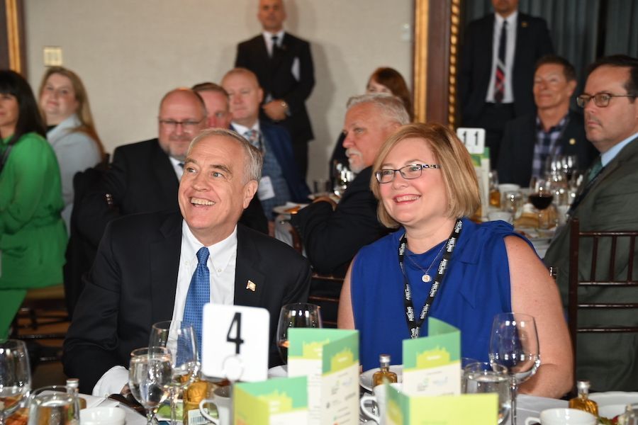 TRANSATLANTIC BONDS: New York State Comptroller Tom DiNapoli with Consul General of Ireland in New York Helena Nolan