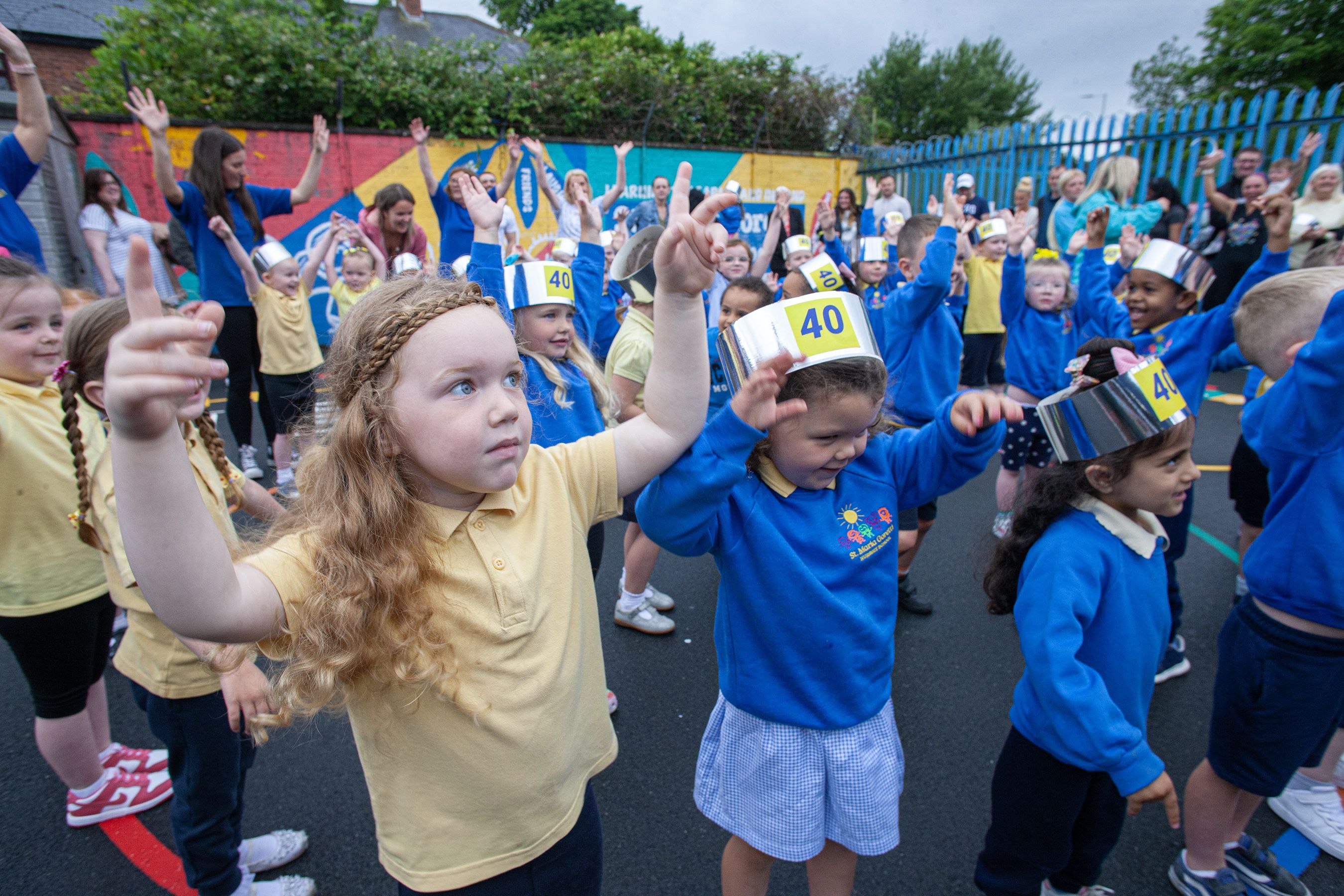 CELEBRATION: St Maria Goretti Nursery students enjoy dancing to Fitness Freddie 