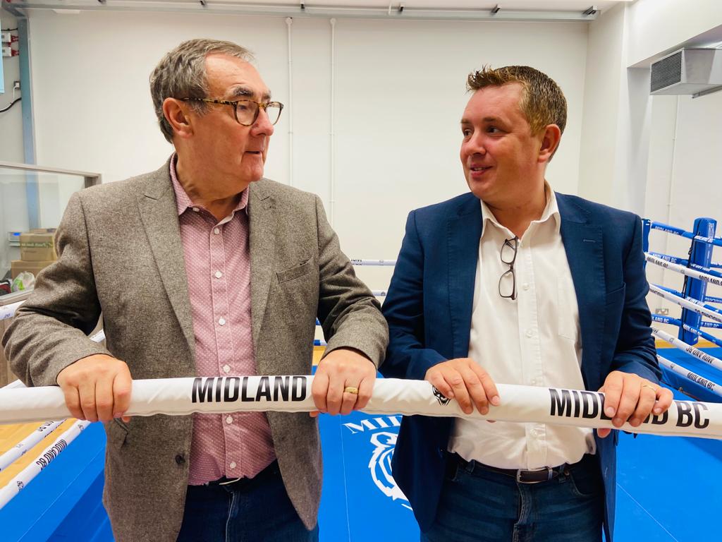 TEAMWORK: DUP councillor Fred Cobain and Sinn Féin councillor Conor Maskey at the official opening on Wednesday