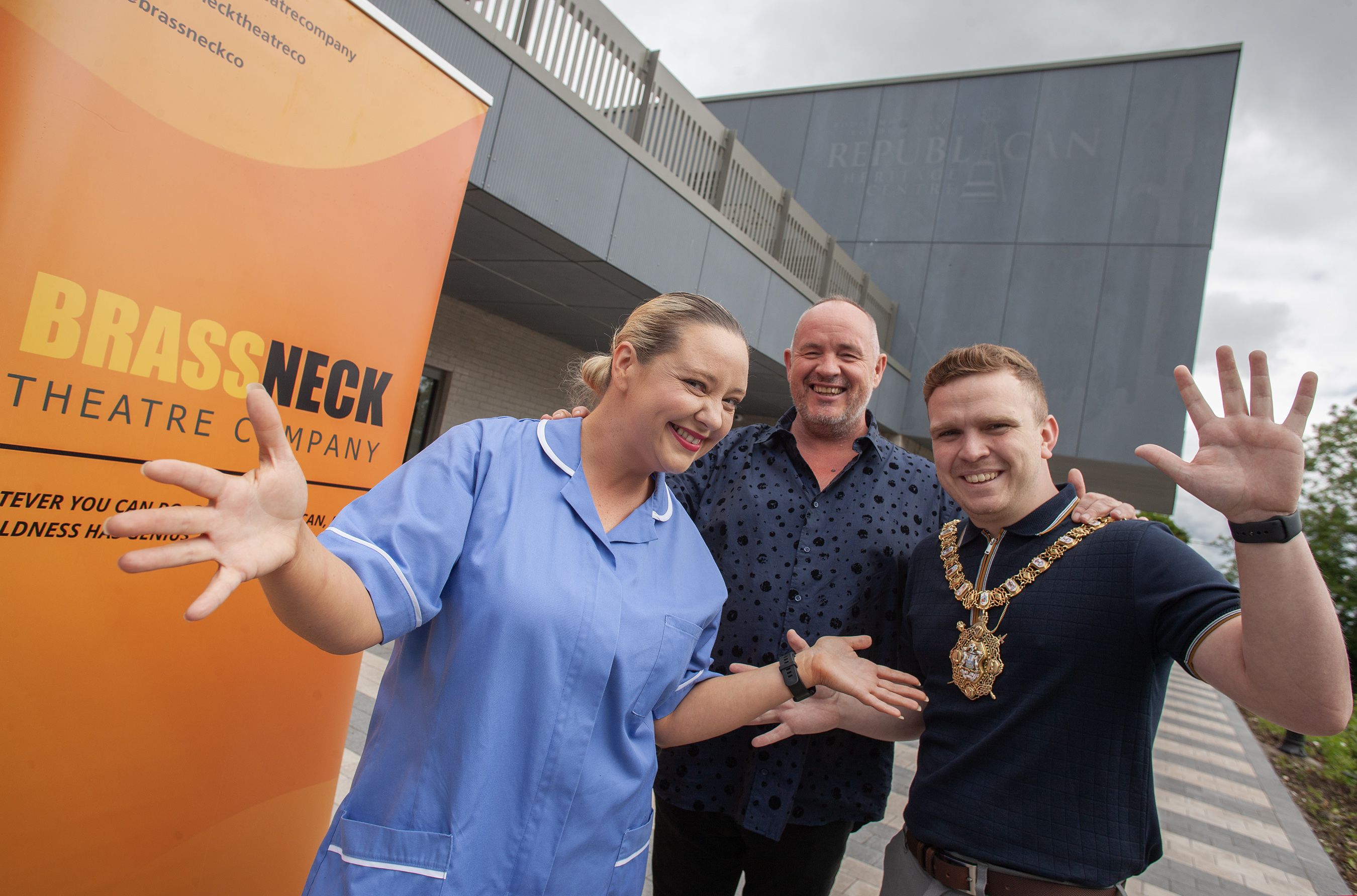LAUNCH: Actor Caroline Curran, playwright Pearse Elliott and Lord Mayor Ryan Murphy