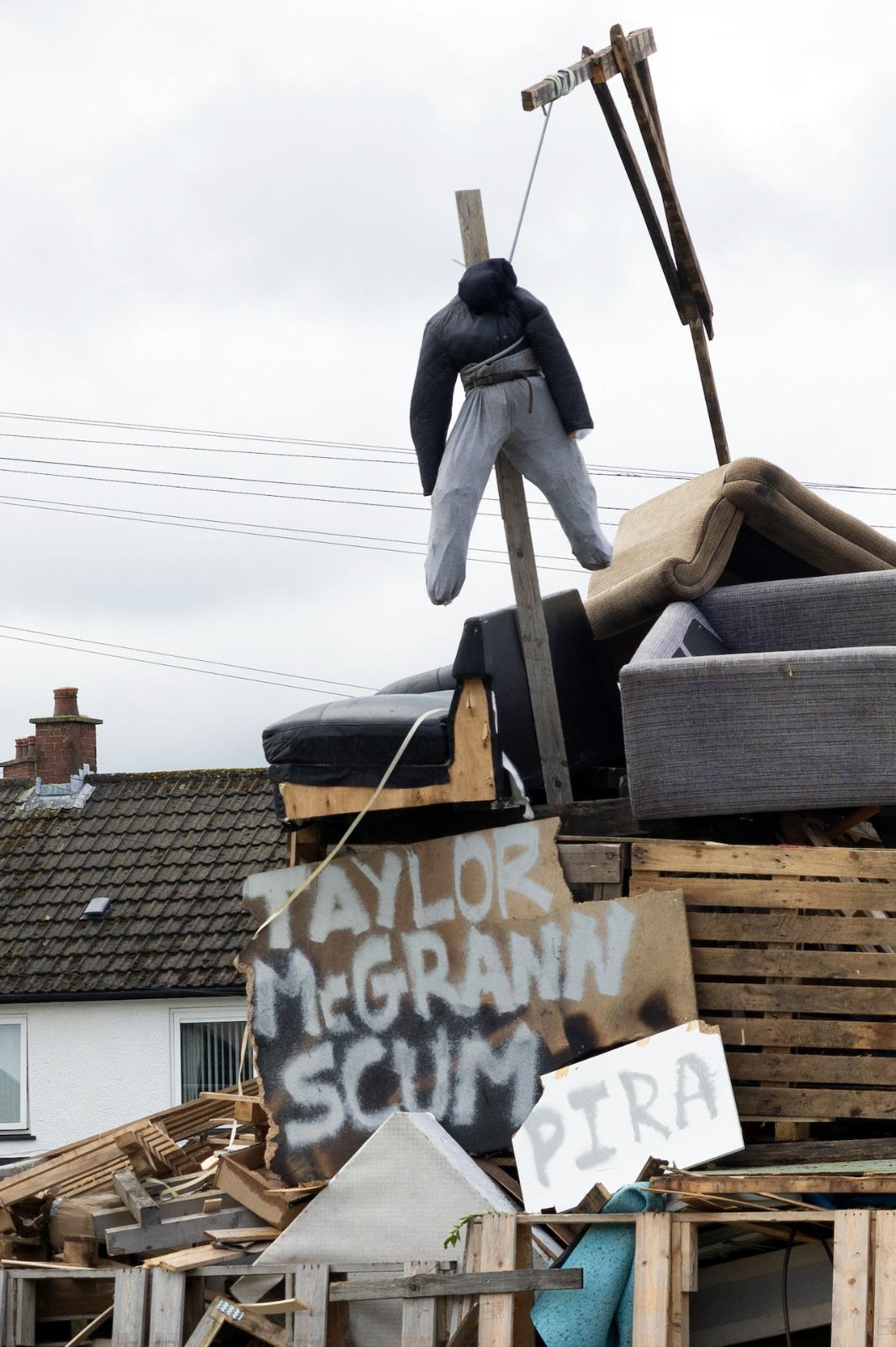 HATE CRIME: The bonfire in Rathcoole has been reported to police