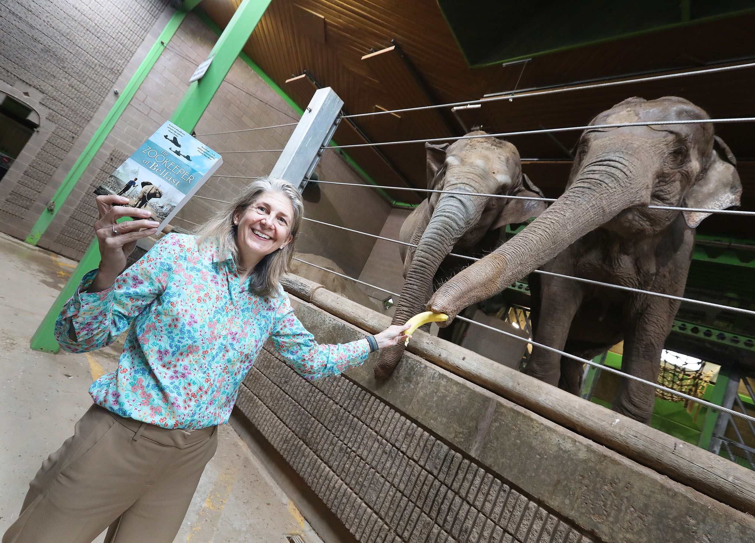 NOSE FOR A GOOD YARN: Author S Kirk Walsh gets to meet the current denizens of Belfast\'s Zoo\'s Elephant House, Dhunja and Yhetto