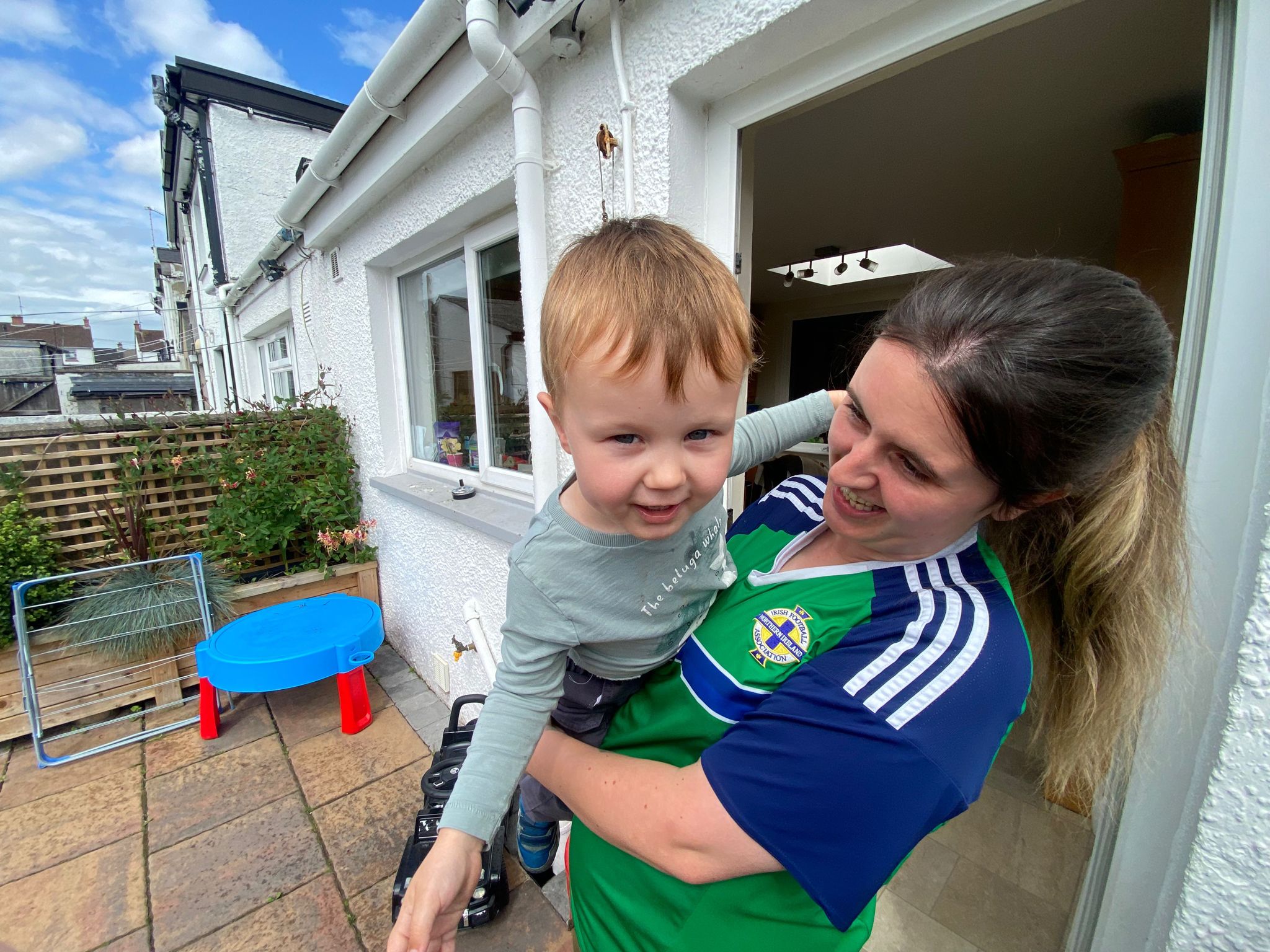 WAITING GAME: Rebecca Bermingham and her son Nicholas at home this week