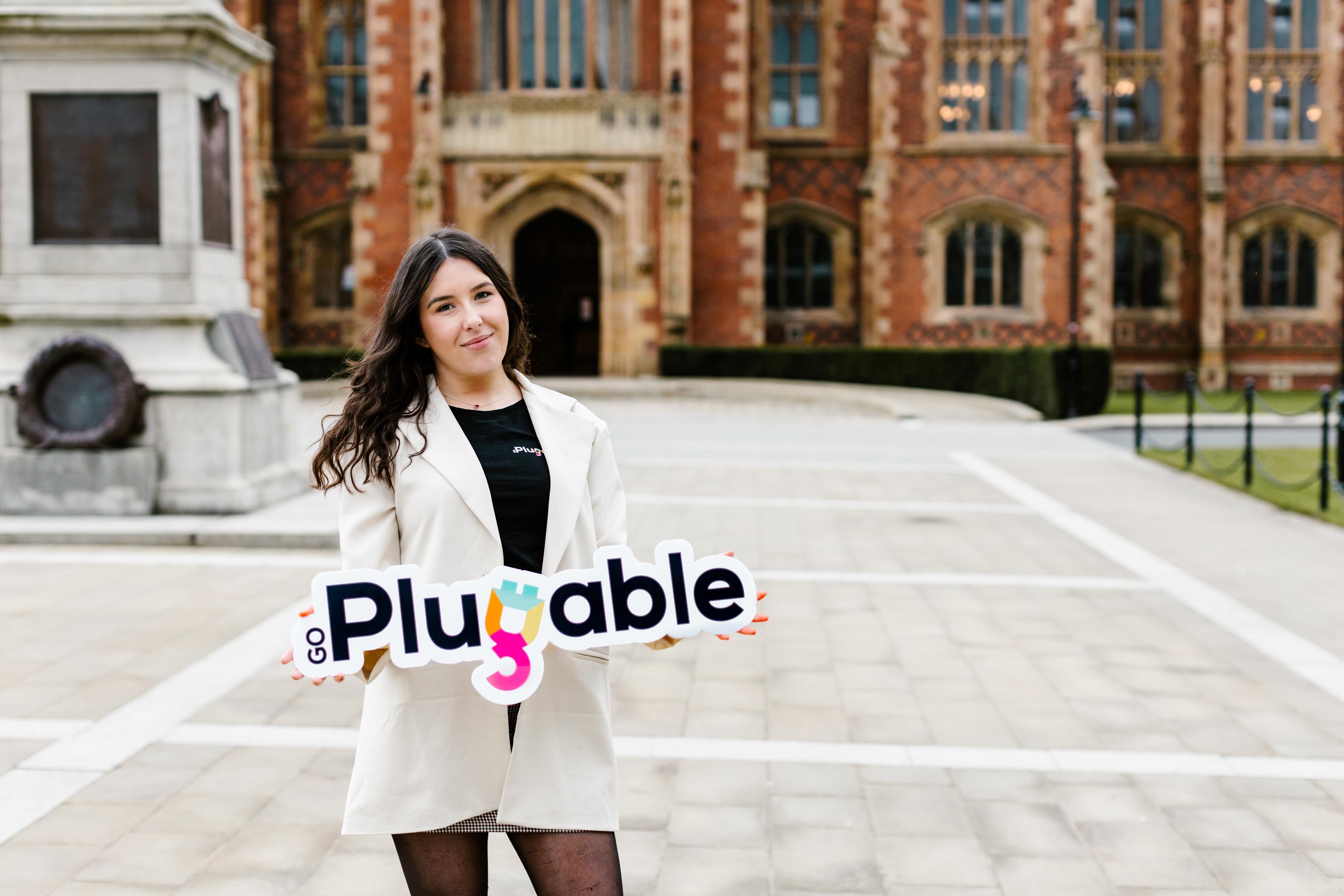 ON THE UP: 23-year-old Maebh Reynolds from Turf Lodge founded her own business GoPlugable this year