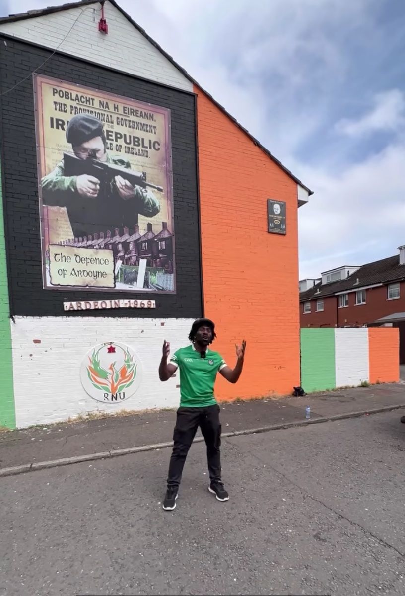 SOCIAL MEDIA SENSATION: ‘Black Paddy’, whose real name is Fabu-D, in Ardoyne