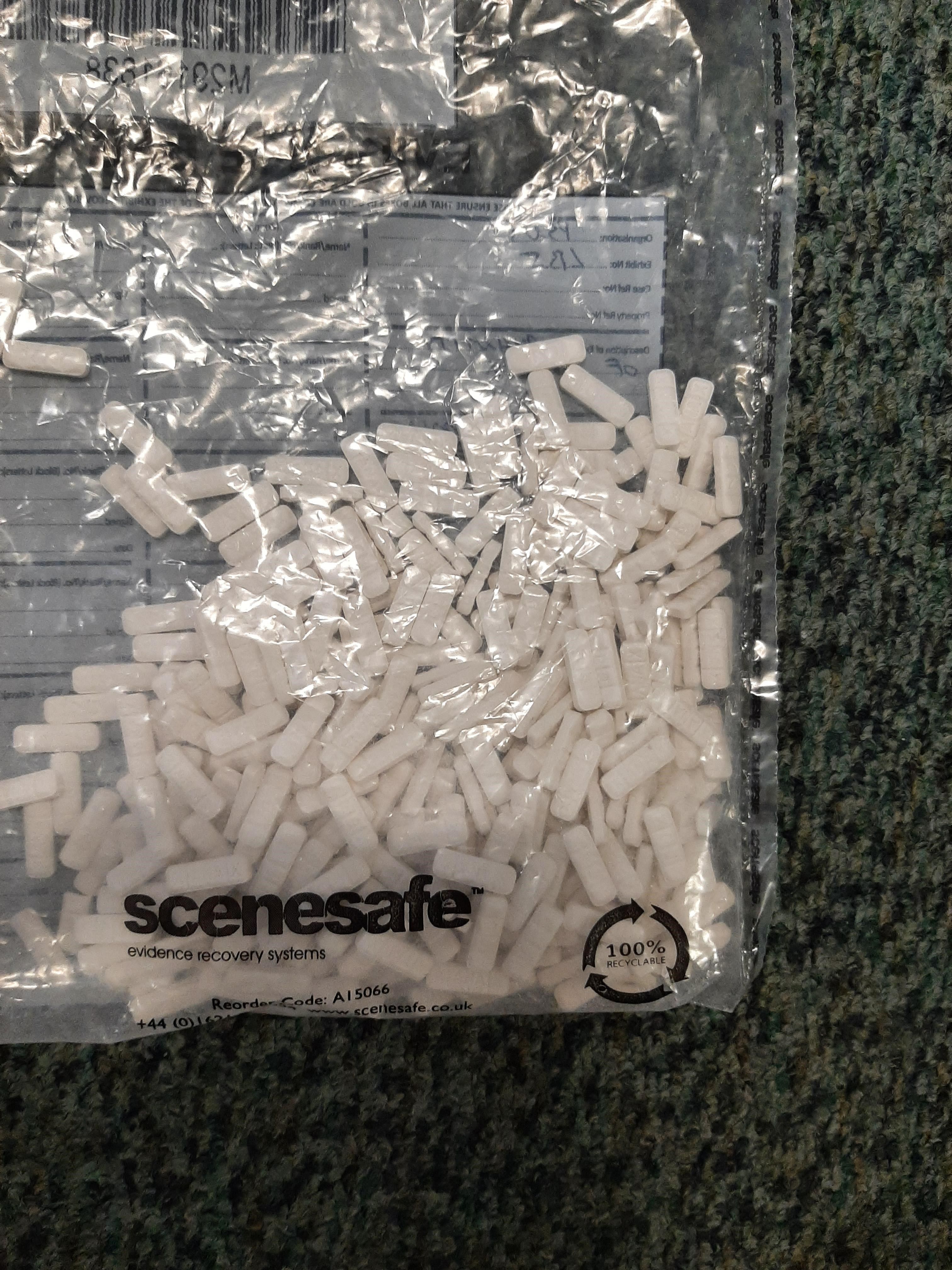 SEIZURE: The pills found by police after a man was arrested