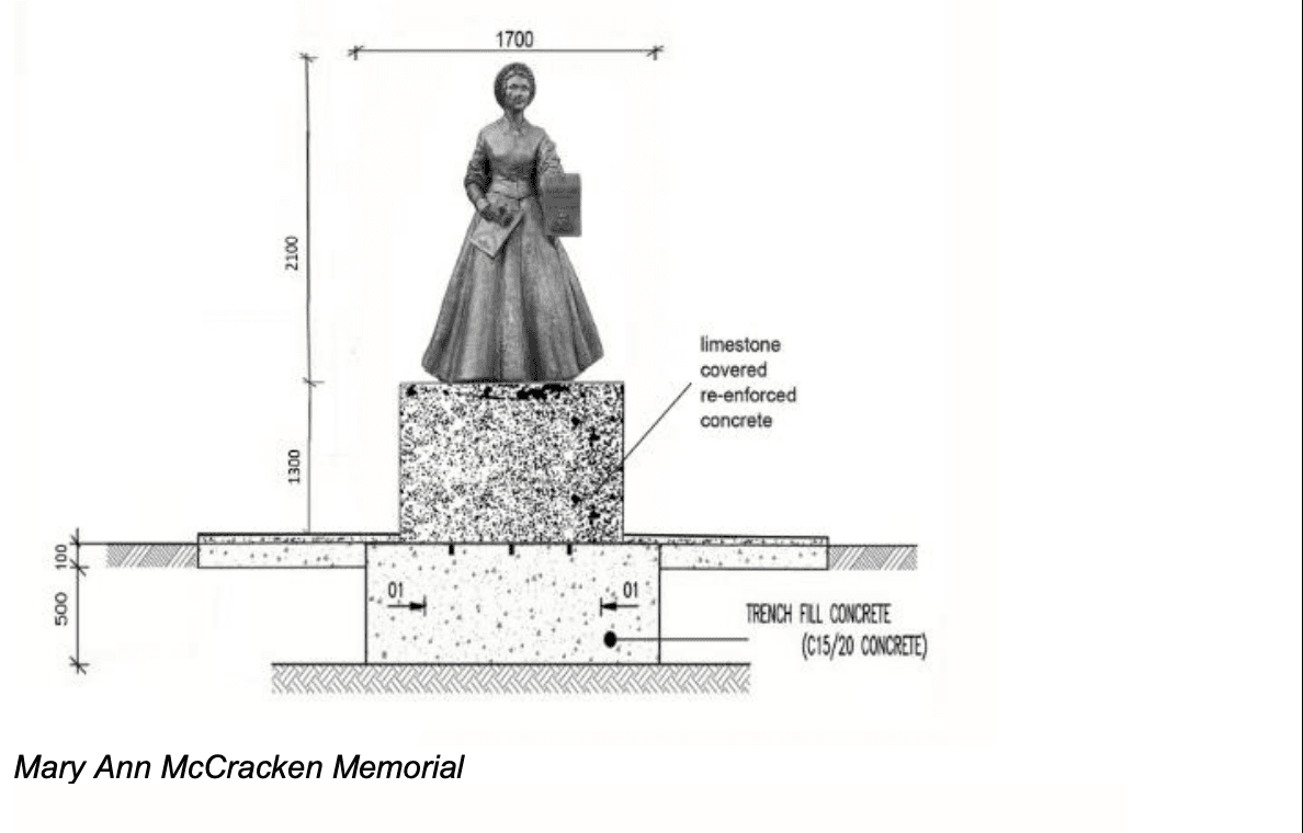 HONOURED: How the statue of Mary Anne McCracken will look