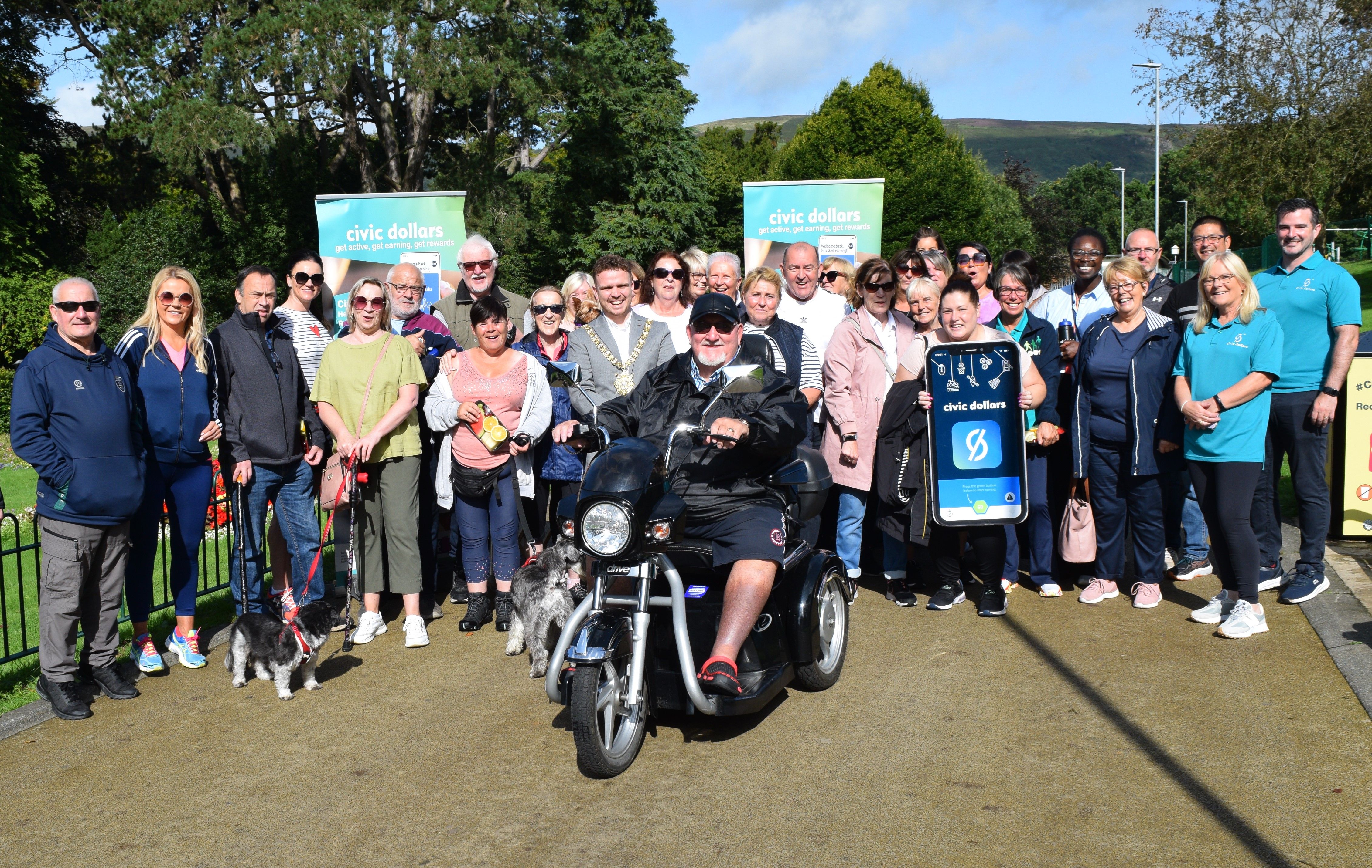 LOCAL LAUNCH: Civic Dollars app users in the Falls Park with Lord Mayor Ryan Murphy