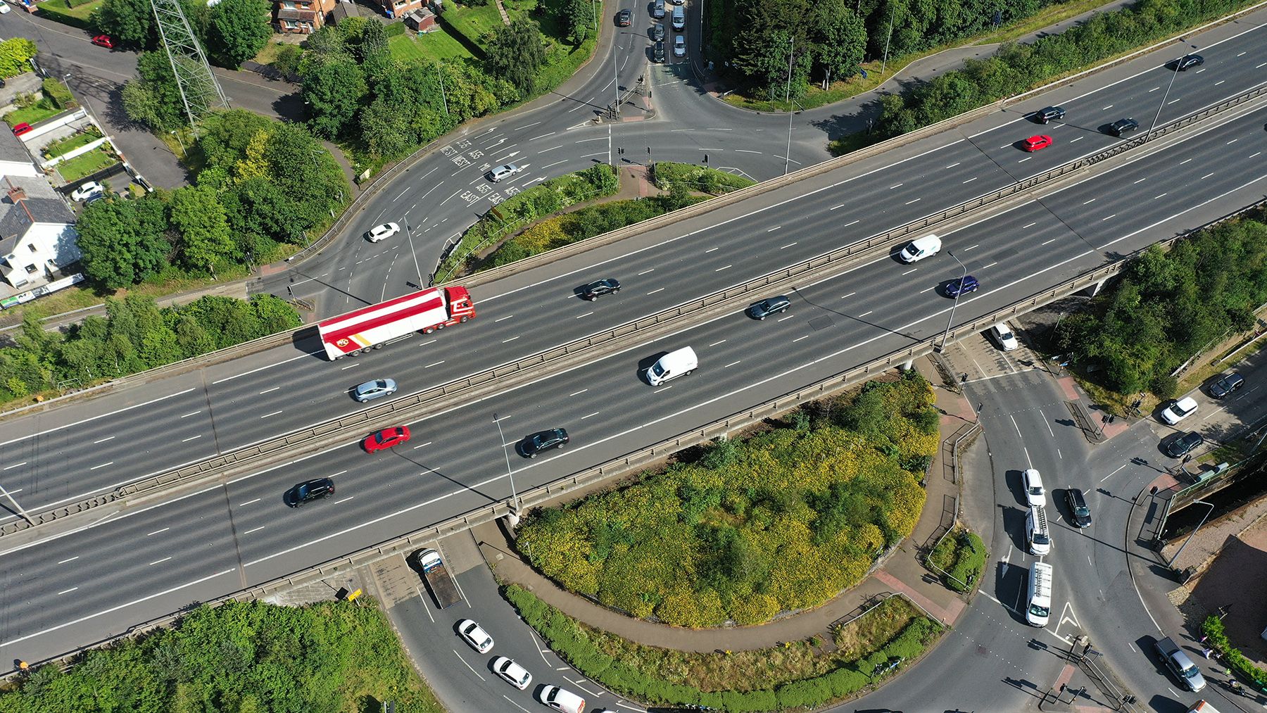 CLOSURES: An aerial view of Stockman\'s Lane/M1/Kennedy Way