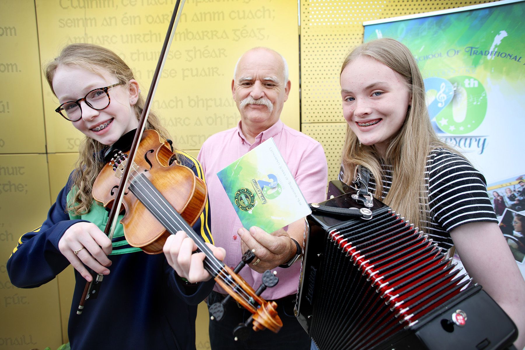NEW TERM: Glengormley School of Traditional Music Chairperson, Ray Morgan with pupils