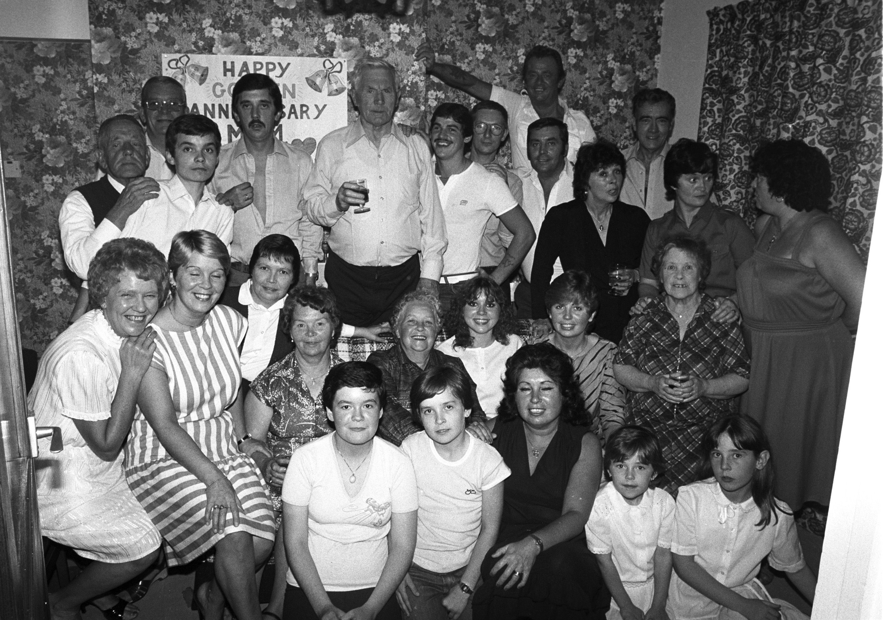 TOGETHER: Golden anniversary of Joe and Peggy Gillen, Theresa Street, with children Sally, Joe, Marie and Geraldine and friends