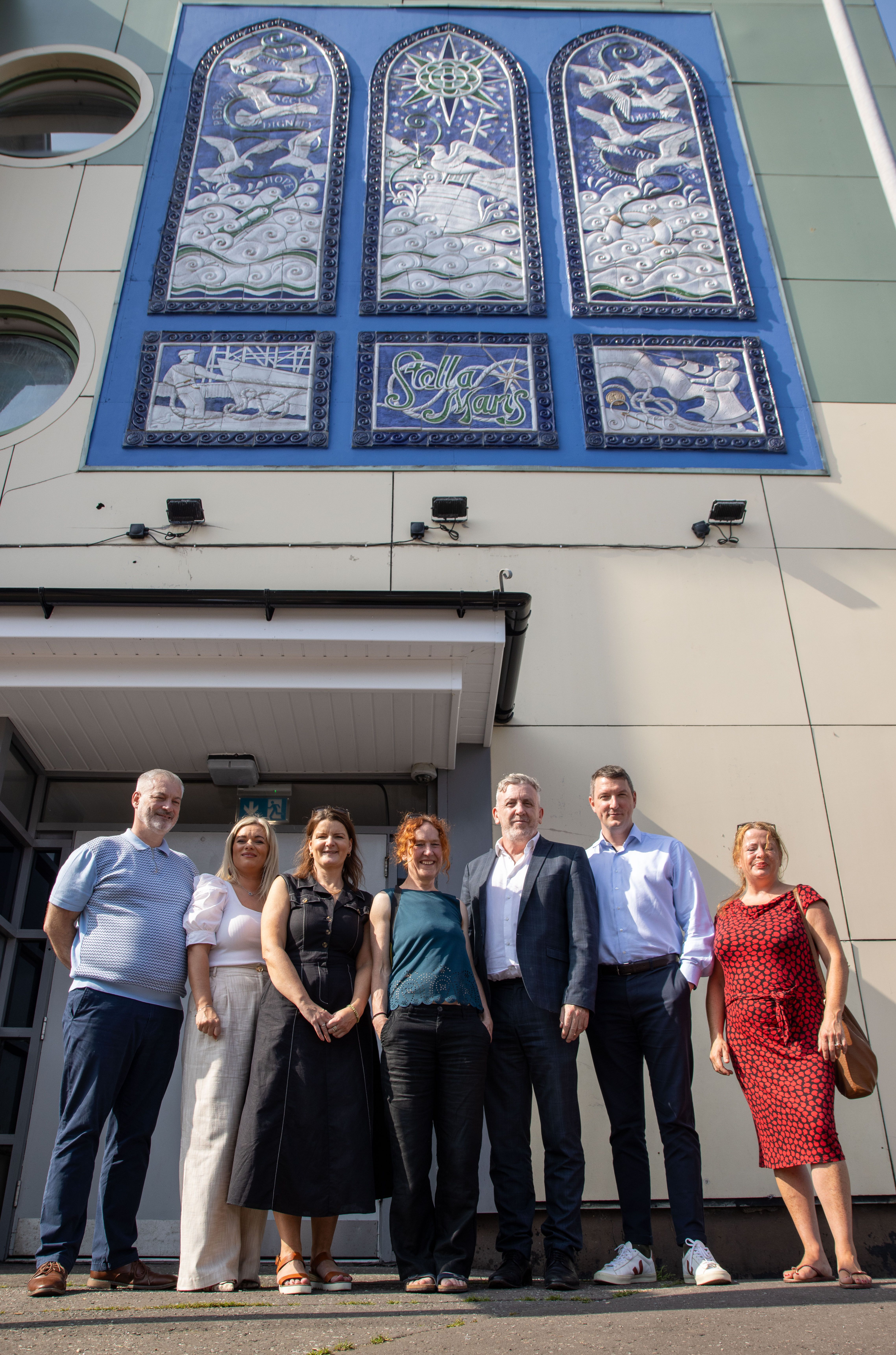 ARTWORK: Sean Montgomery (Radius Housing) Catherine McGarrell (Stella Maris), Loma Wilson (Radius Housing), Eleanor Wheeler (Artist), David Carroll (Depaul), John Finucane MP and Maeve O\'Connor (Sailortown Regeneration)
