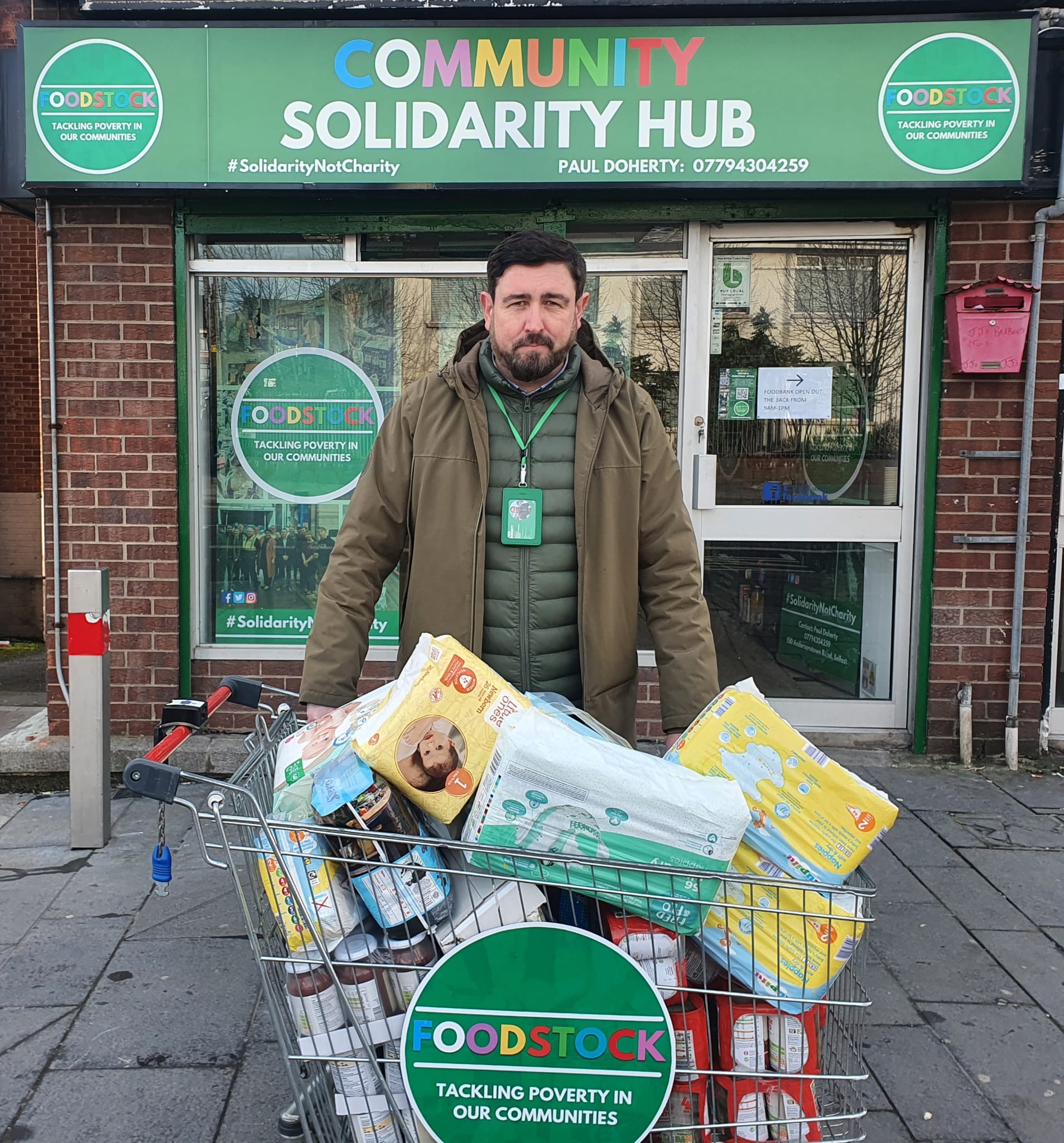 RIGHT TO FOOD: SDLP Councillor Paul Doherty outside Foodstock